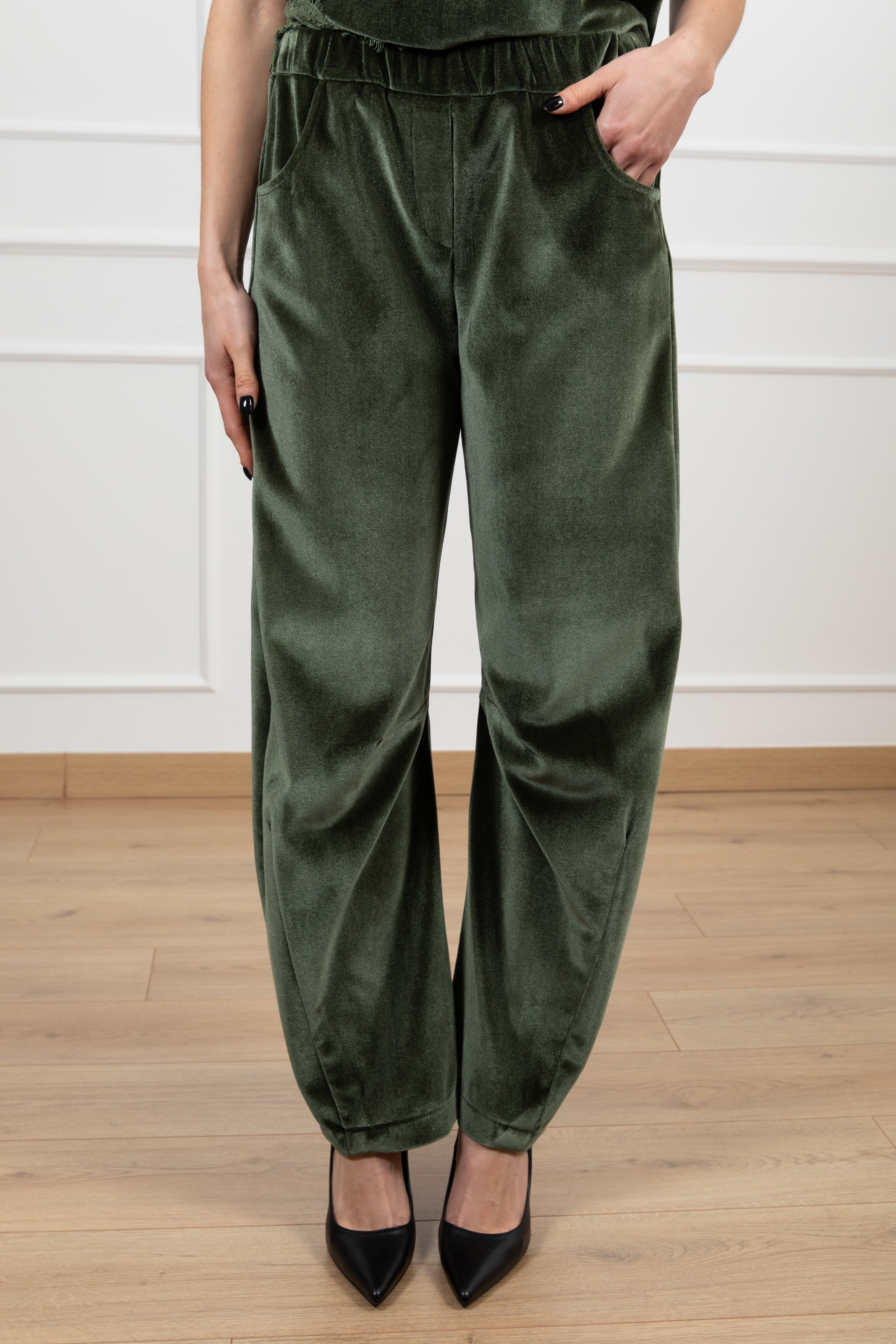 Pantalone barrel in ciniglia Motel