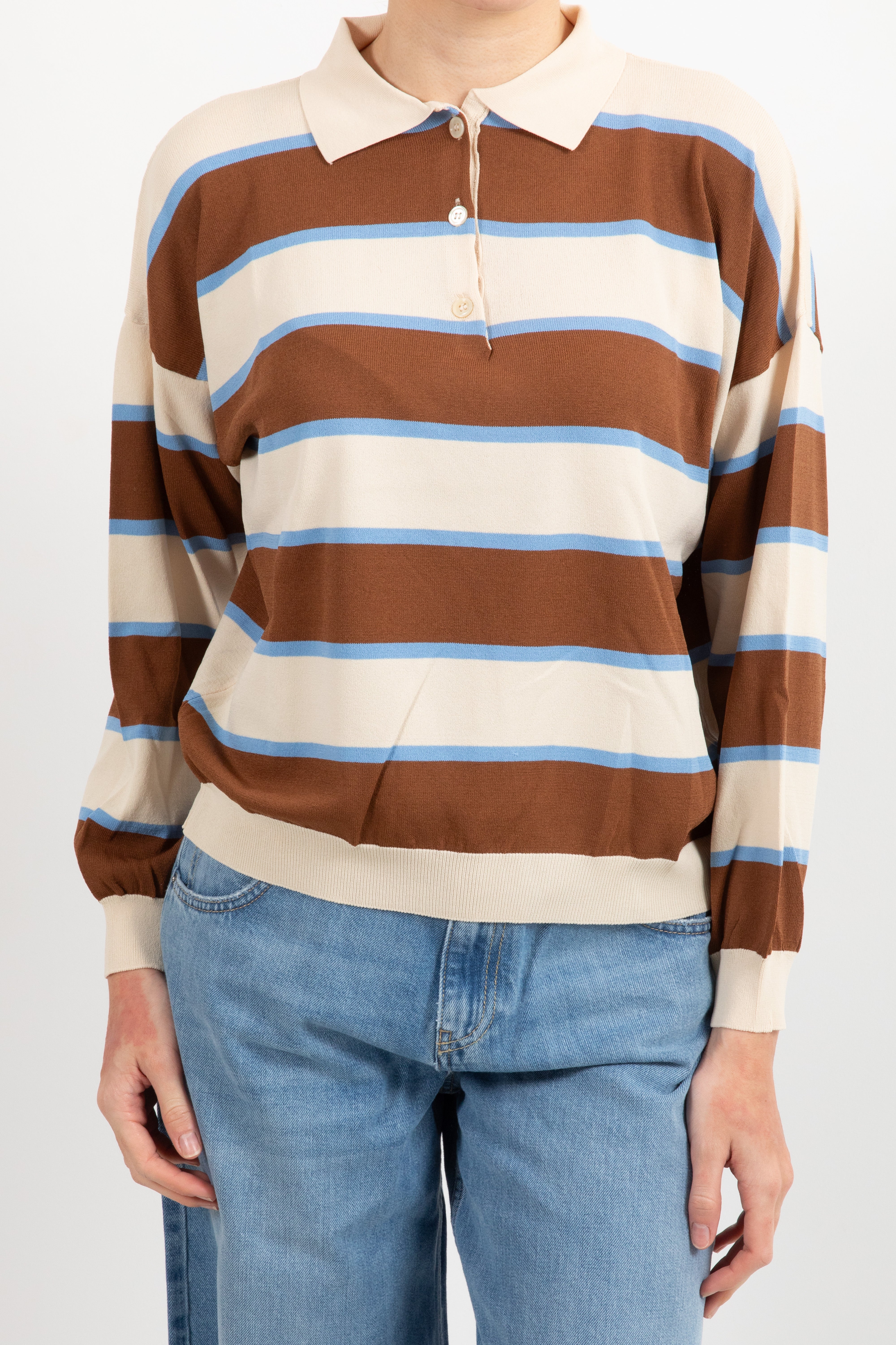Polo in maglia a righe larghe ViCOLO
