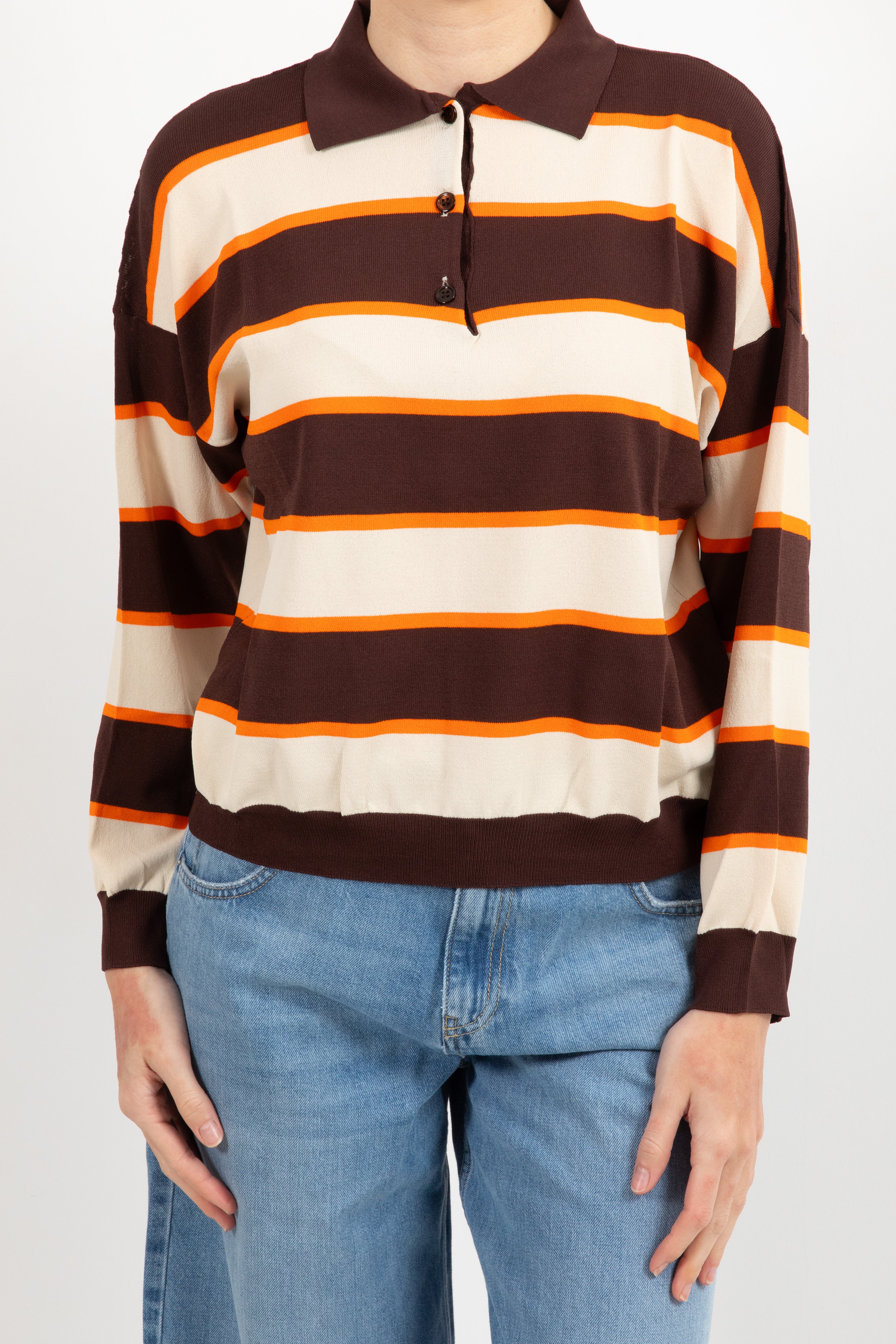 Polo in maglia a righe larghe ViCOLO
