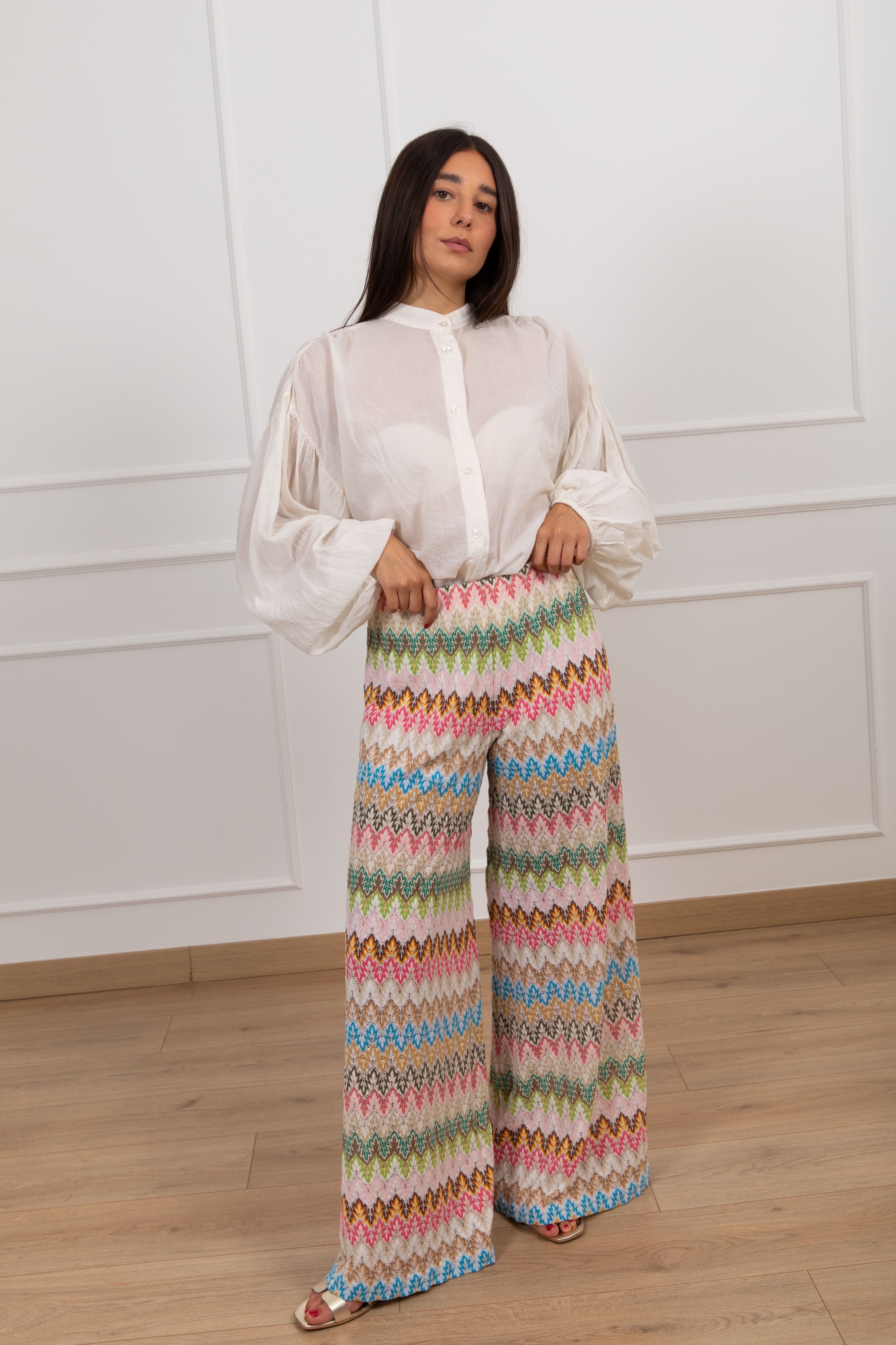 Pantalone fantasia zig-zag multicolor Tensione IN
