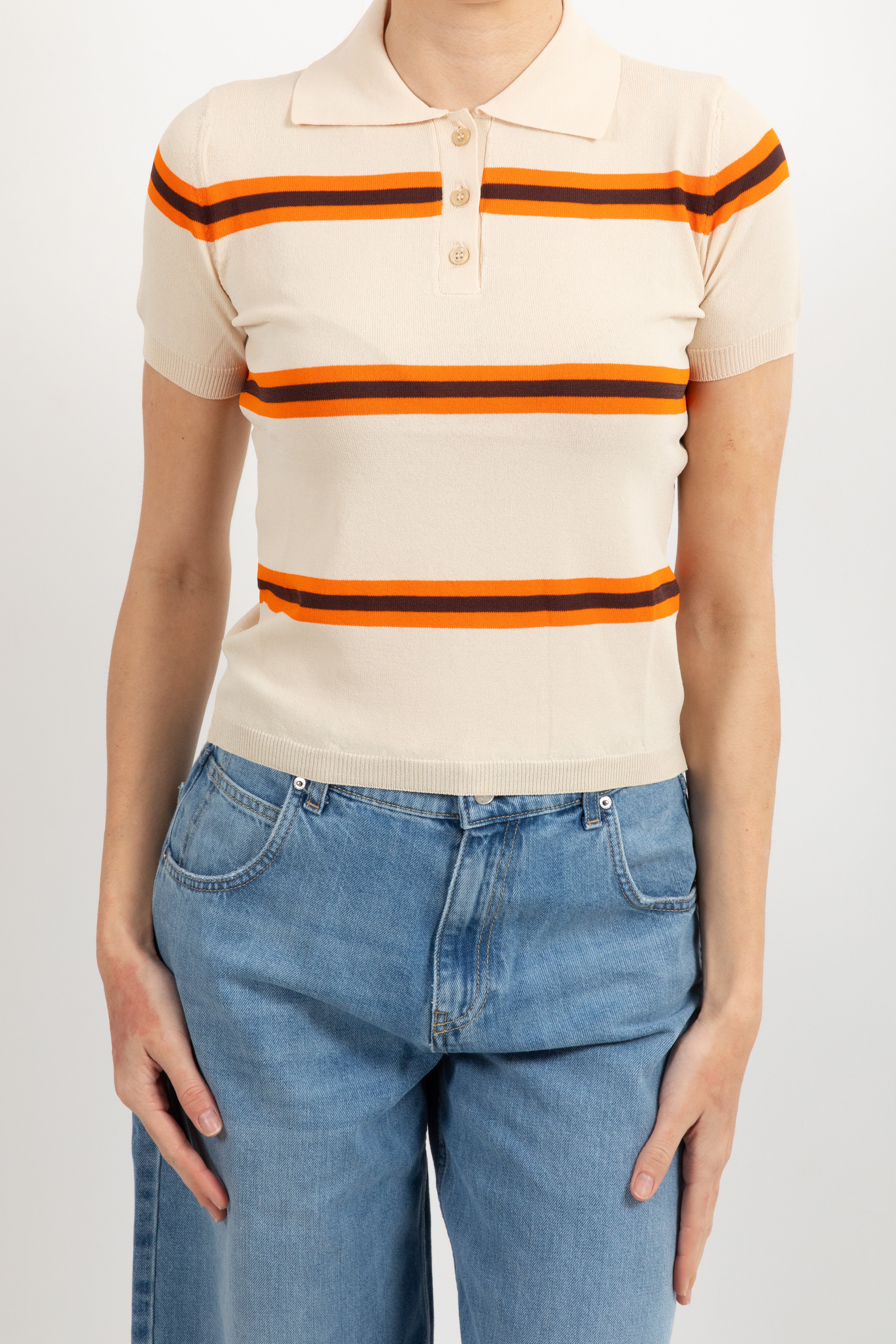 Polo in maglia a righe alternate ViCOLO