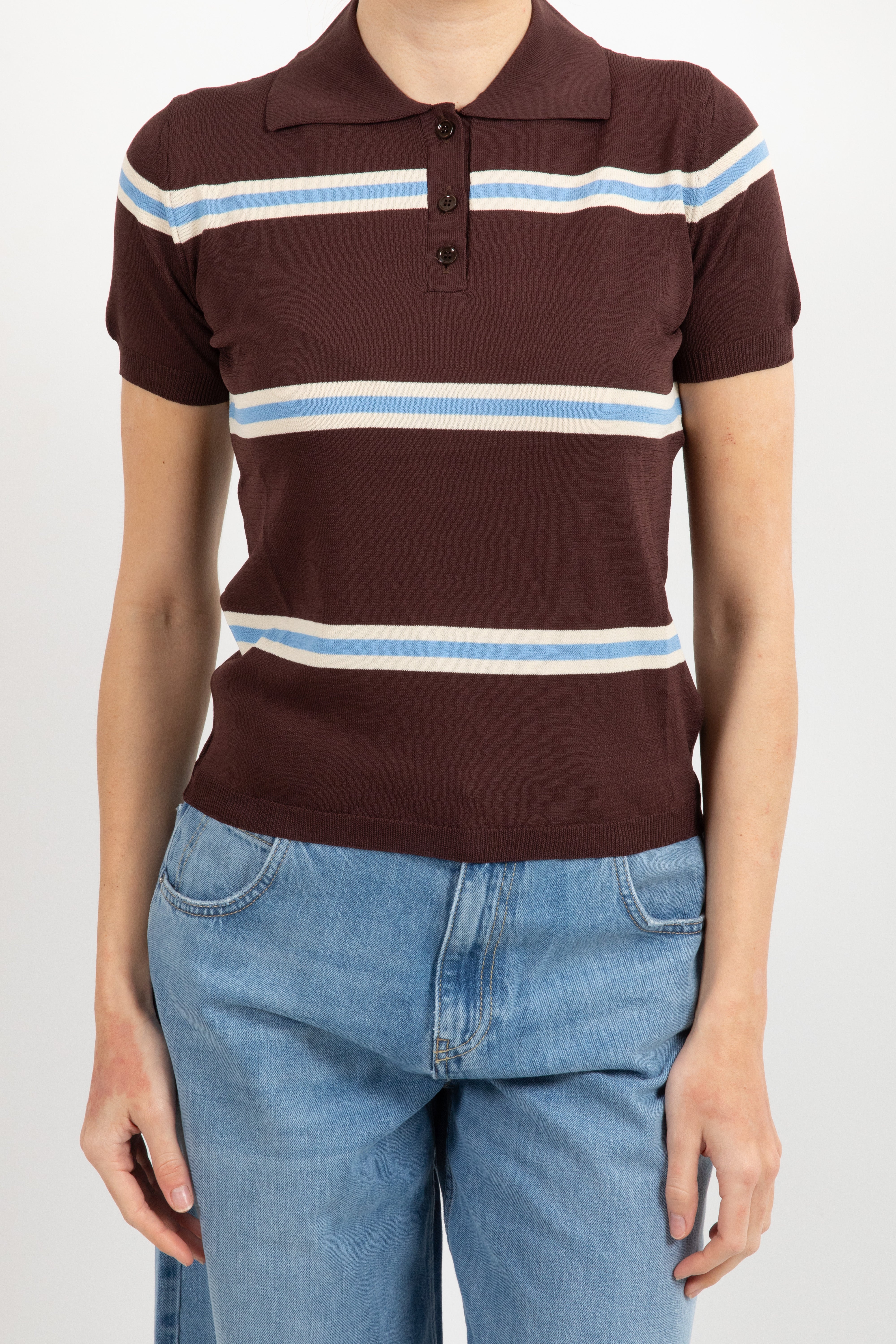 Polo in maglia a righe alternate ViCOLO