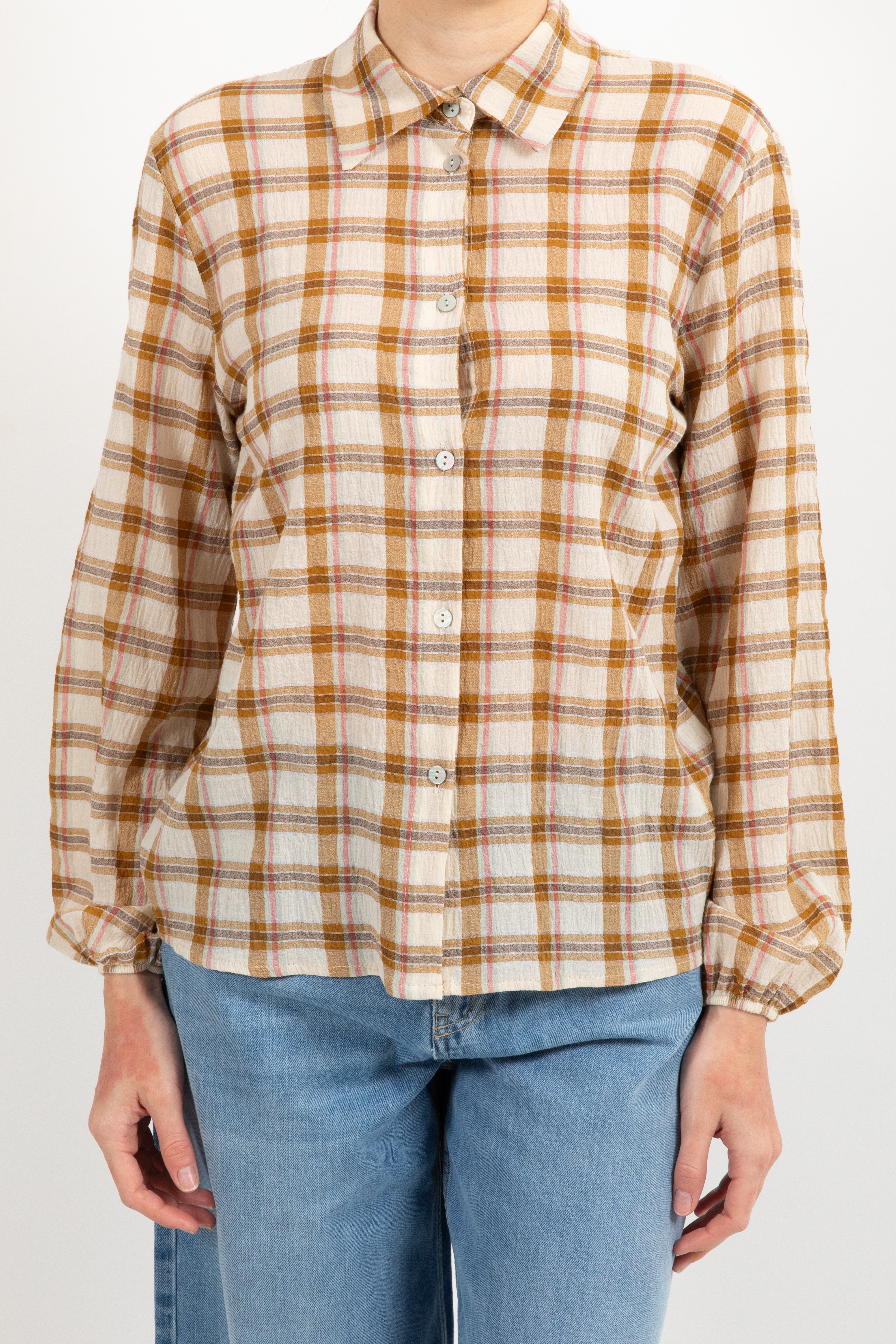 Camicia check con pizzo Susy Mix