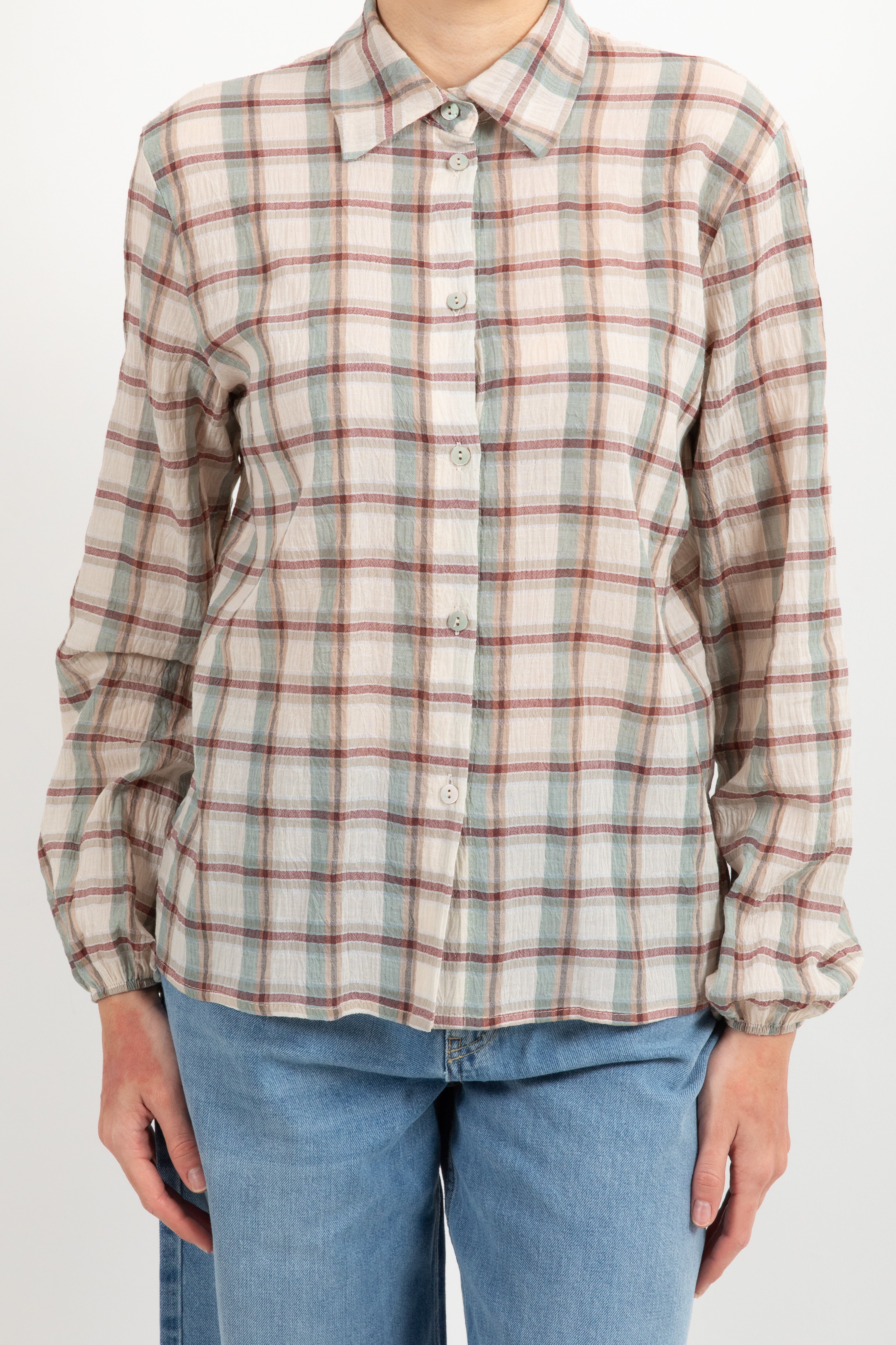 Camicia check con pizzo Susy Mix