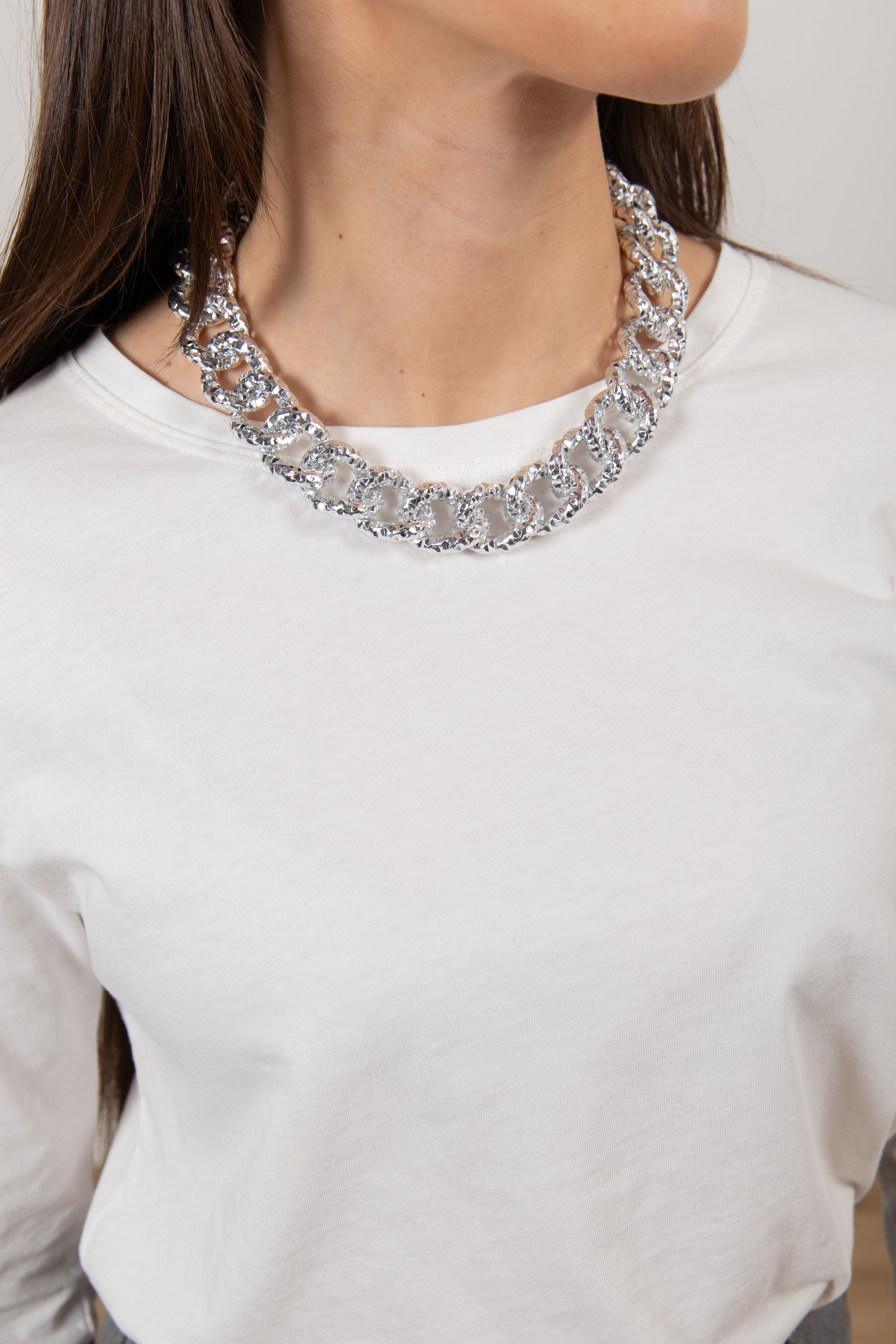 Collana catena martellata