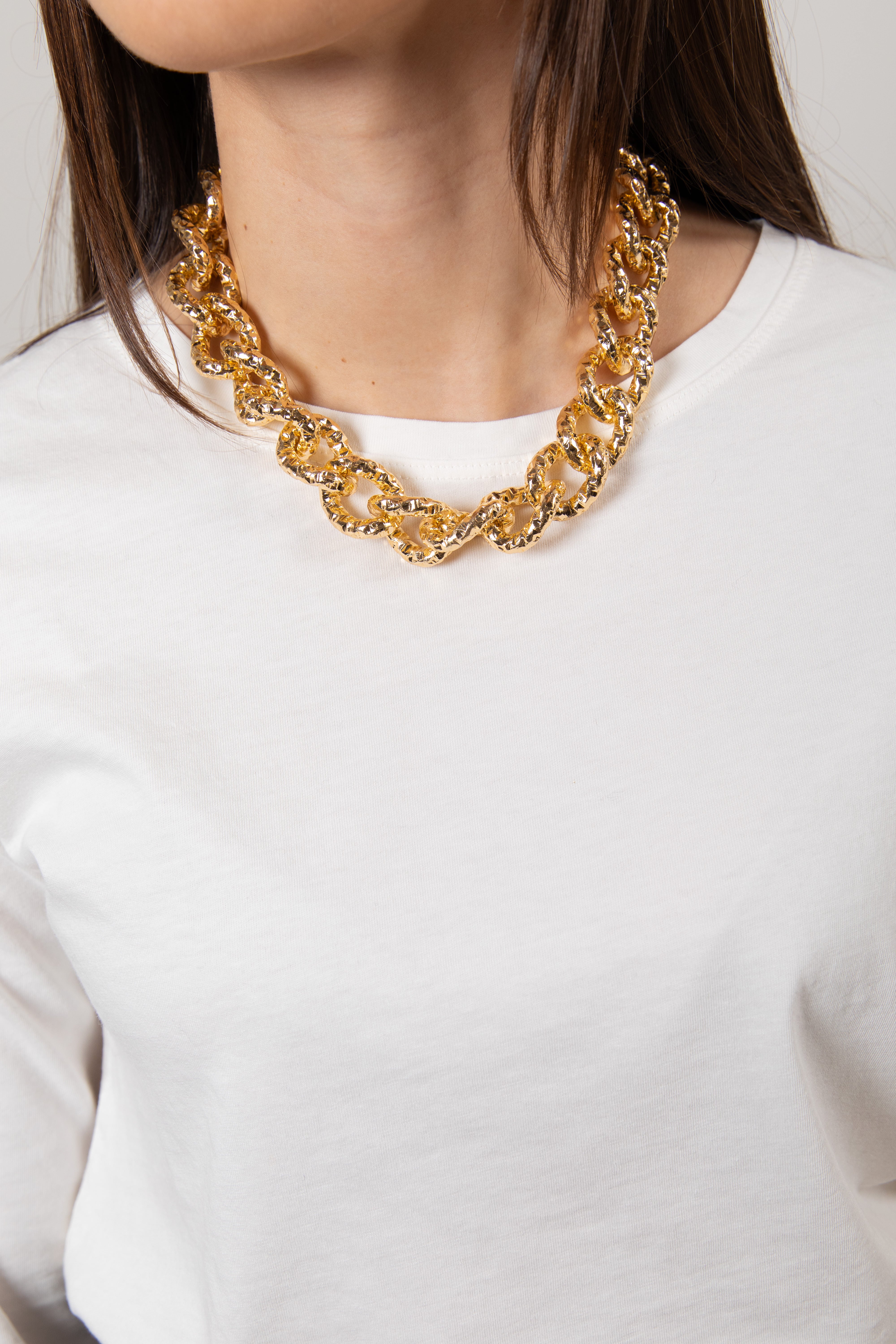 Collana catena martellata