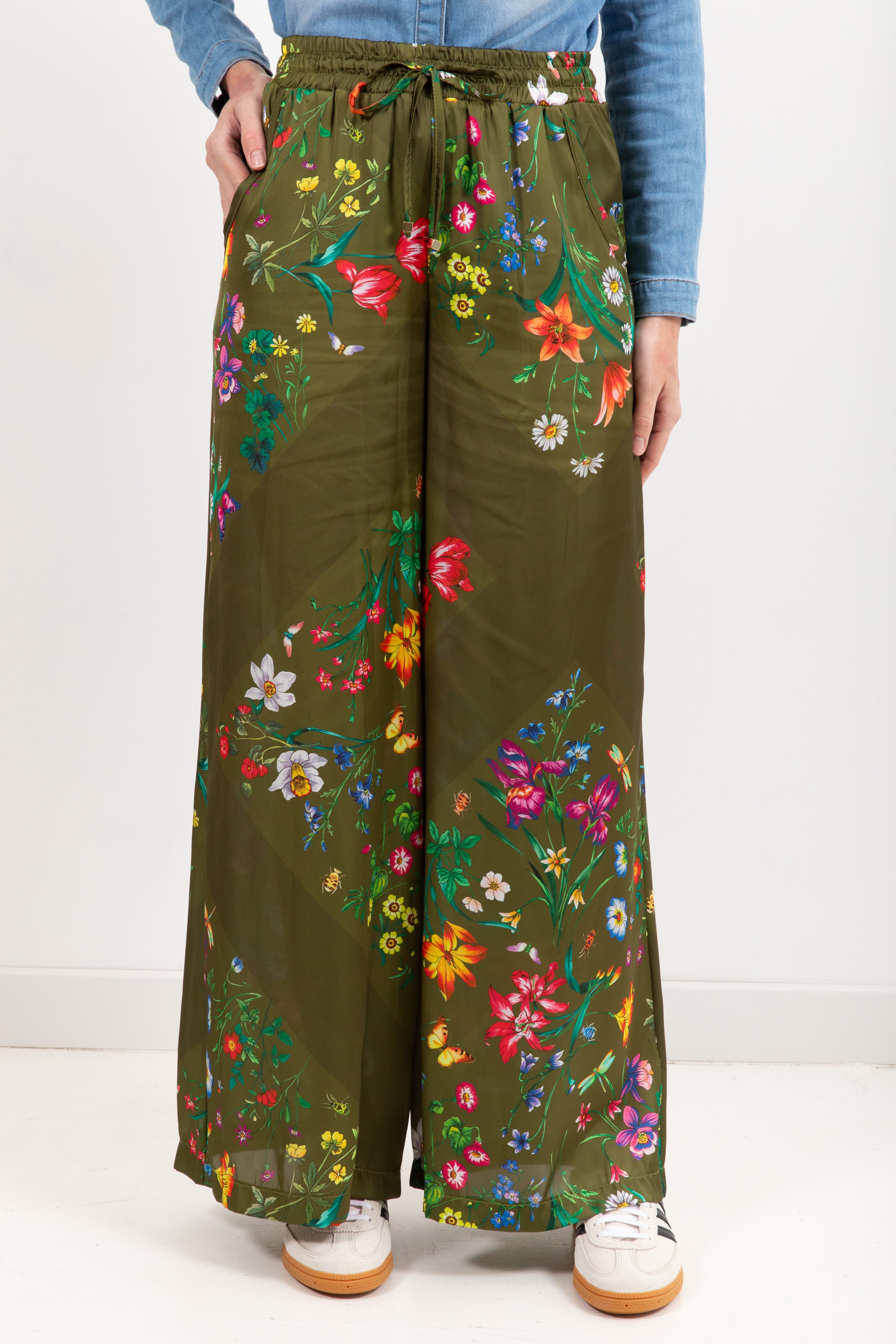 Pantalone in viscosa fantasia flowers Tensione IN