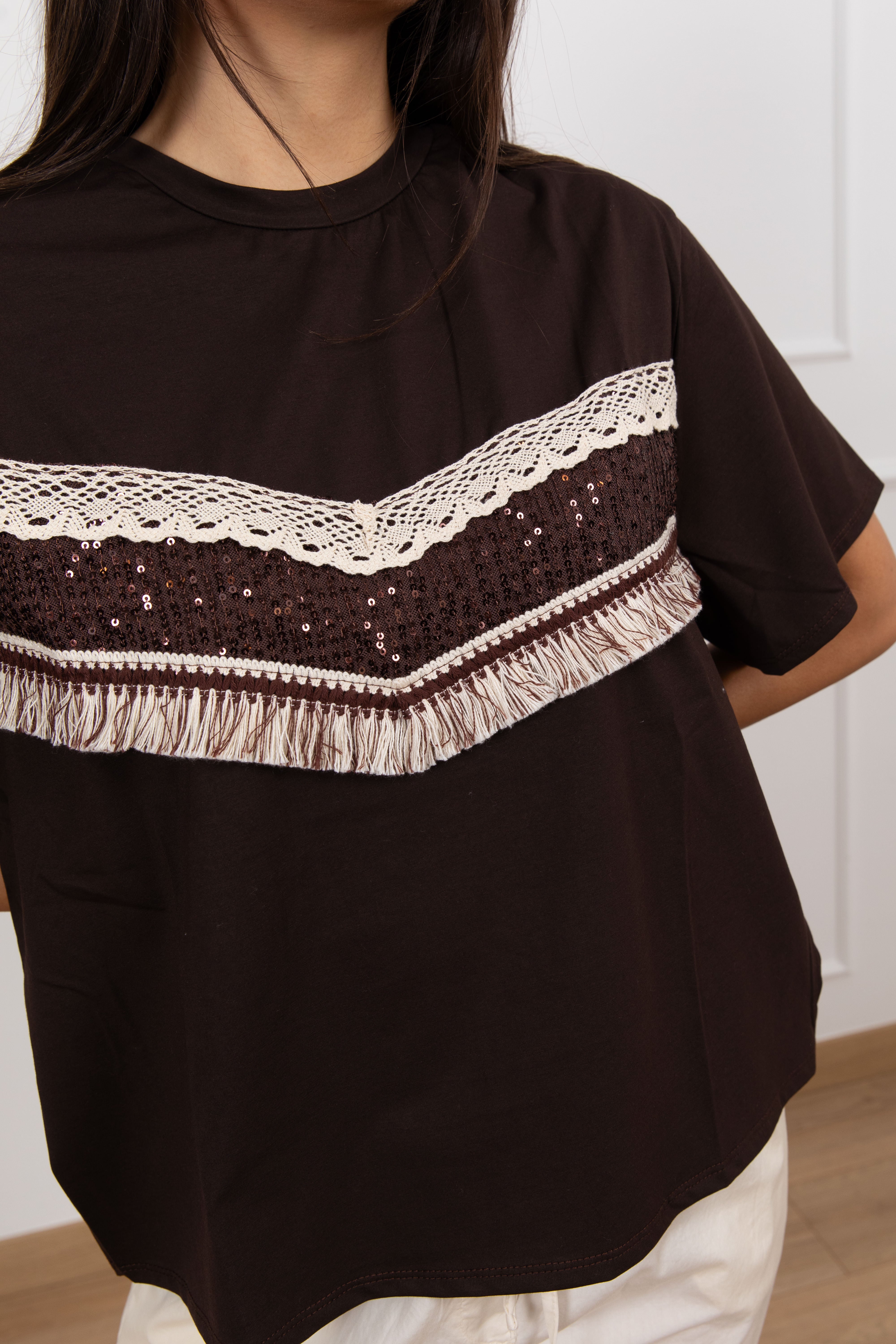 T-shirt con passamaneria Susy Mix