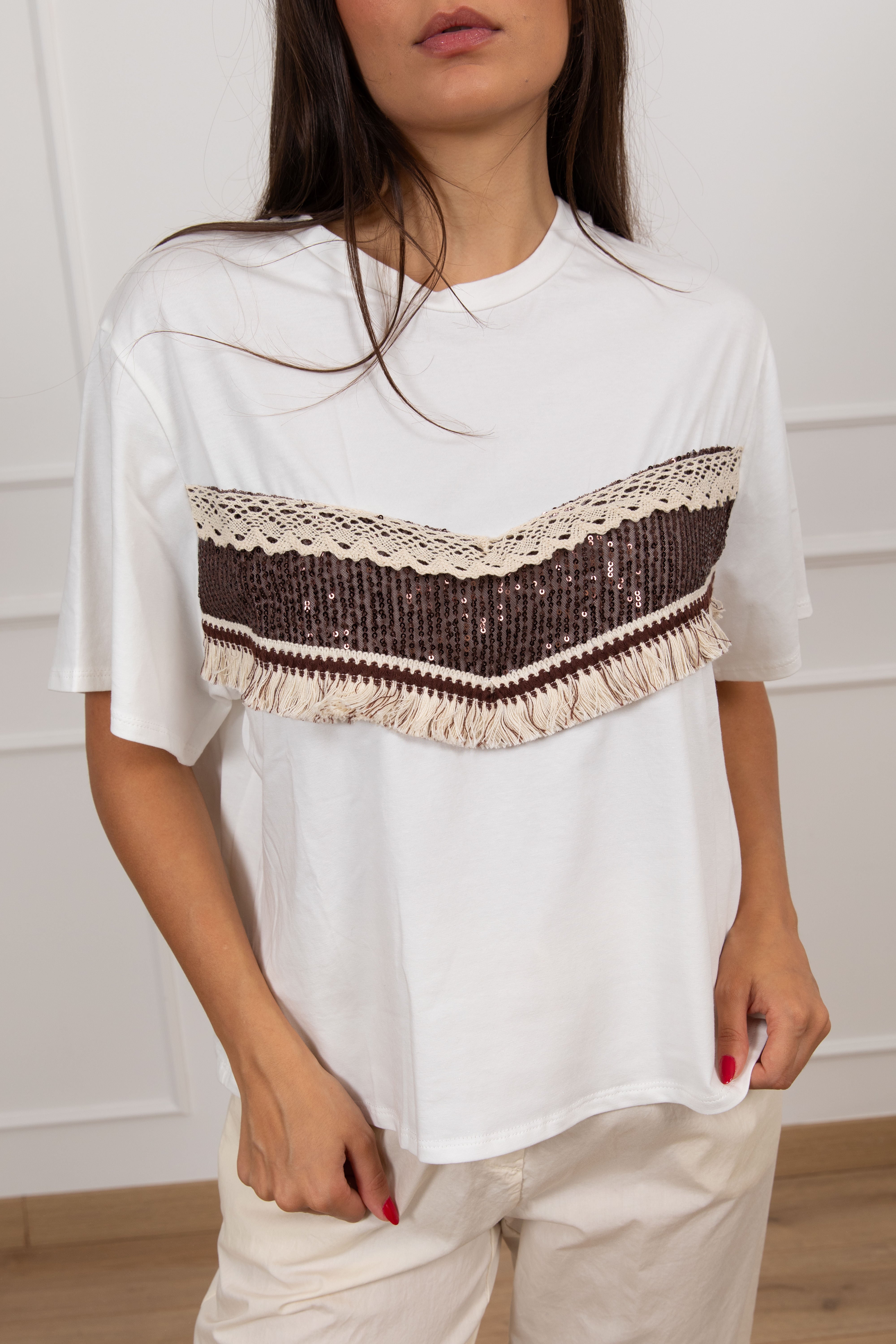 T-shirt con passamaneria Susy Mix