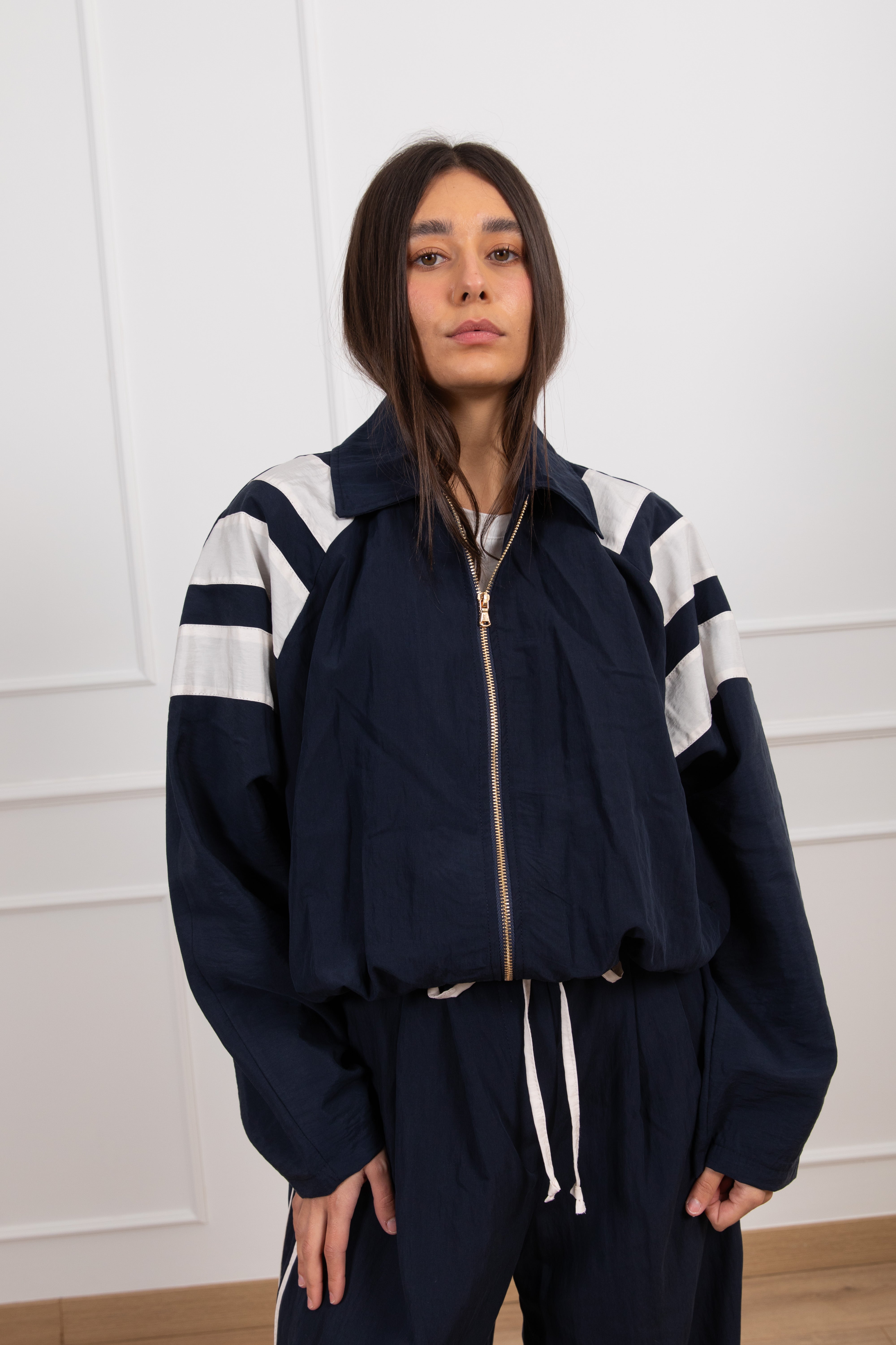 Bomber in lyocell con bande ViCOLO