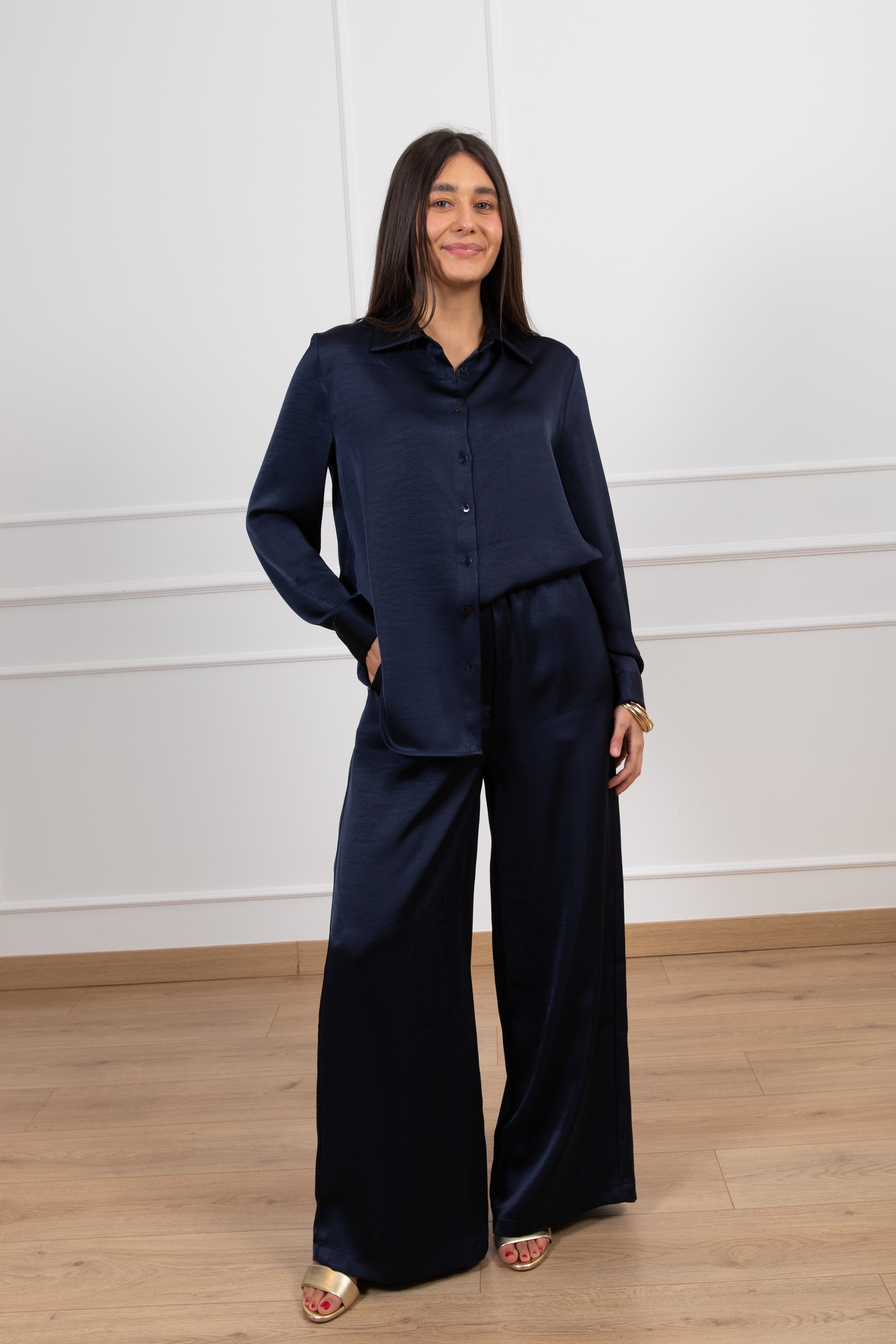 Pantalone gamba dritta in viscosa ViCOLO