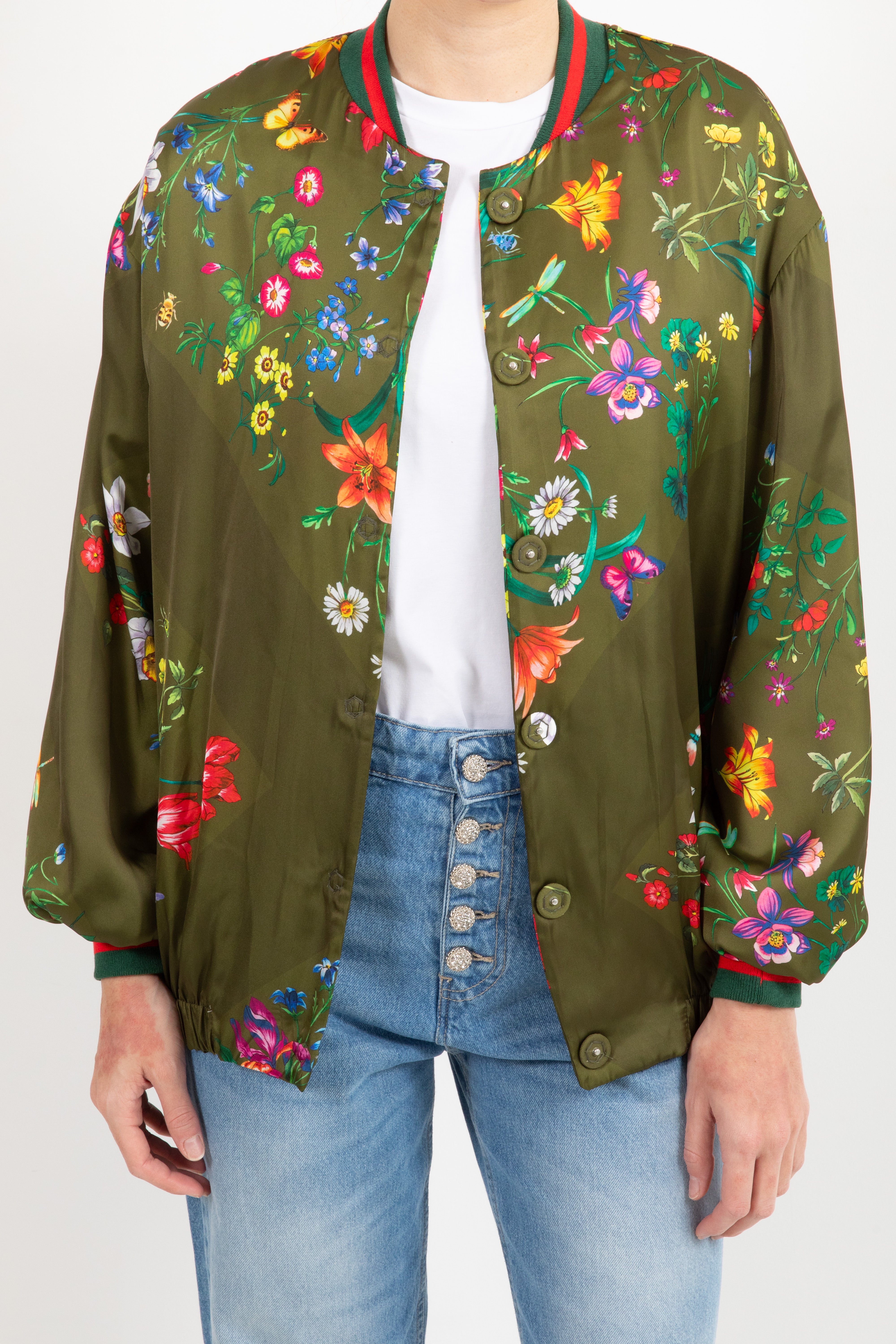 Bomber in viscosa fantasia flowers Tensione IN