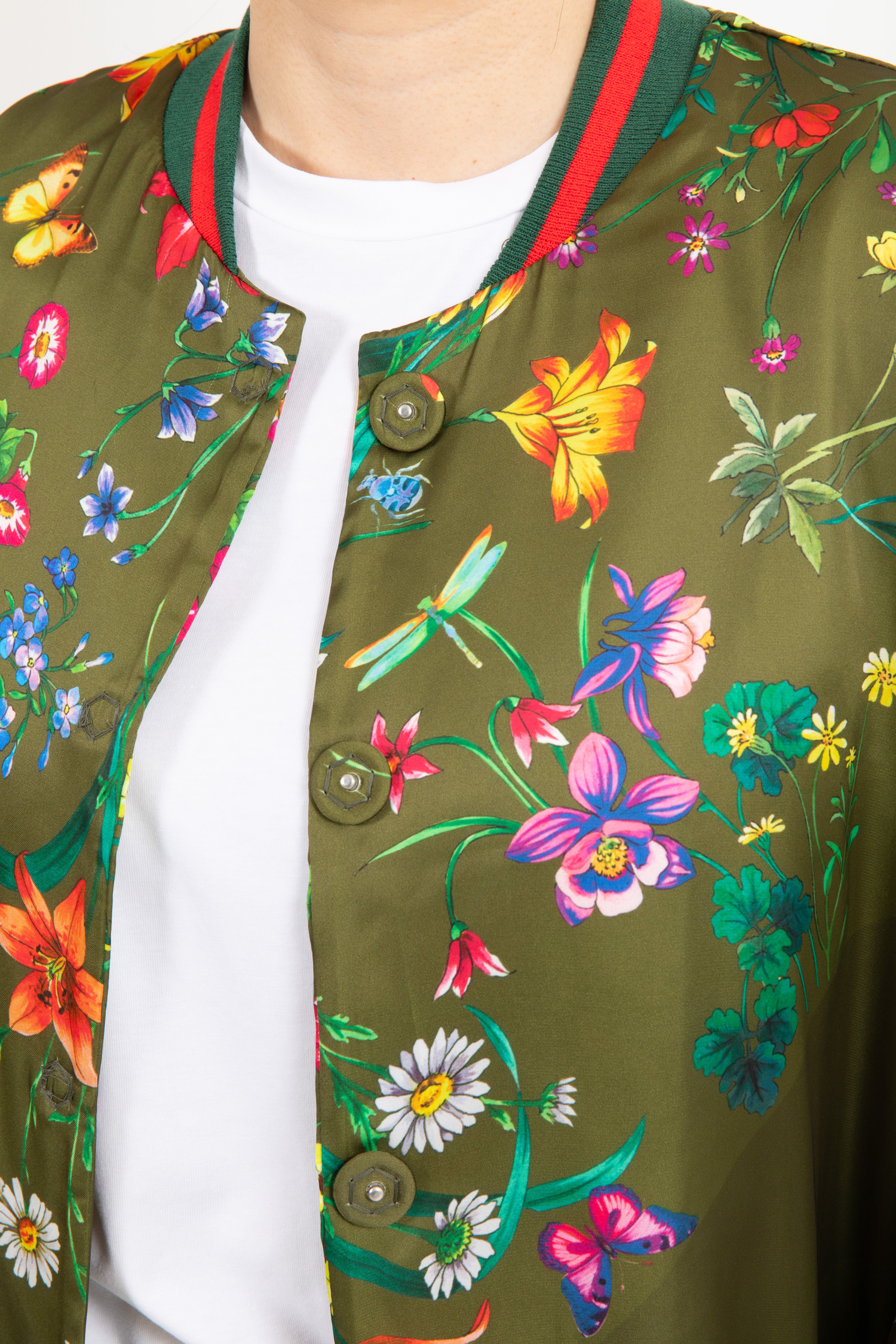 Bomber in viscosa fantasia flowers Tensione IN