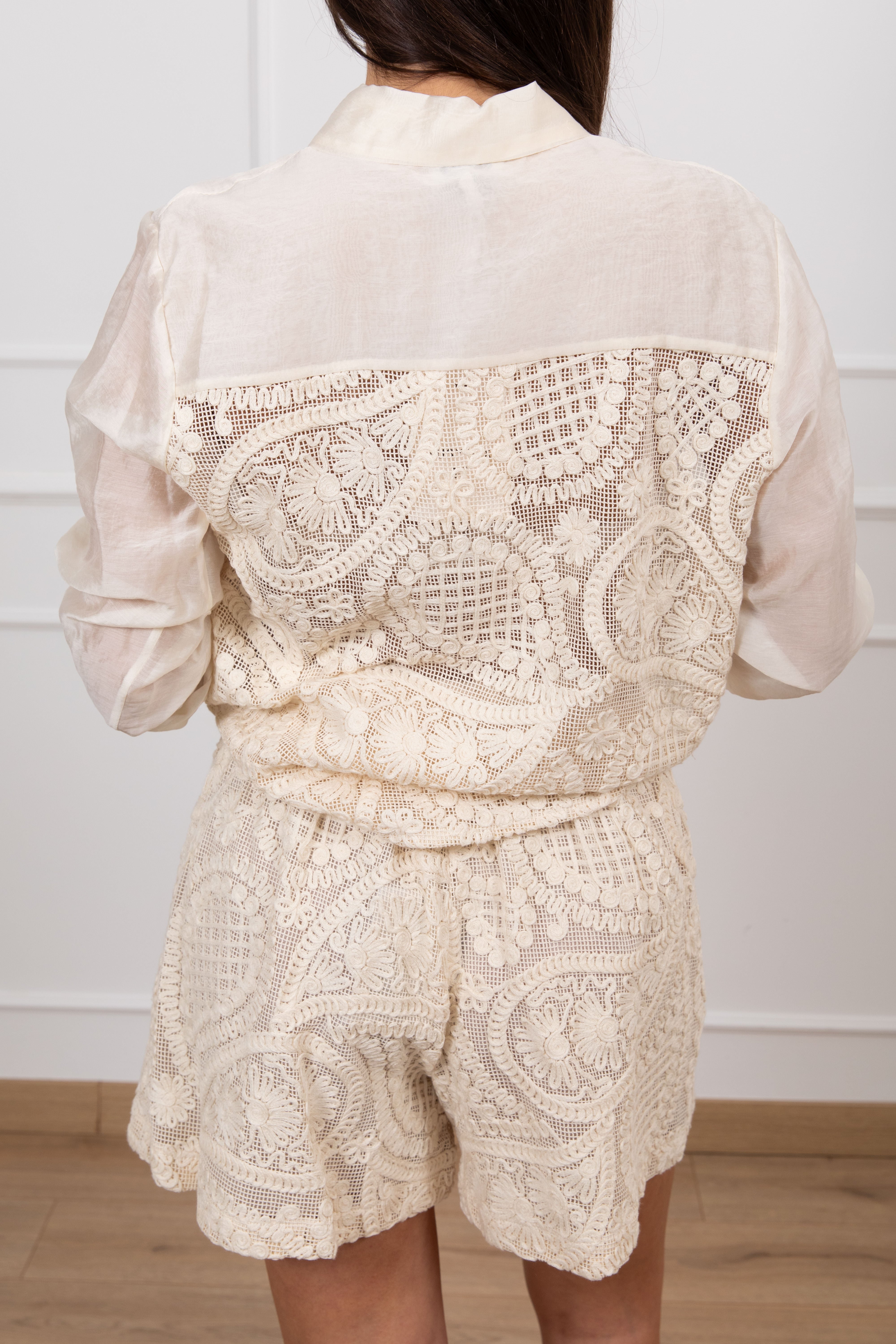 Camicia con inserto macramè Susy Mix