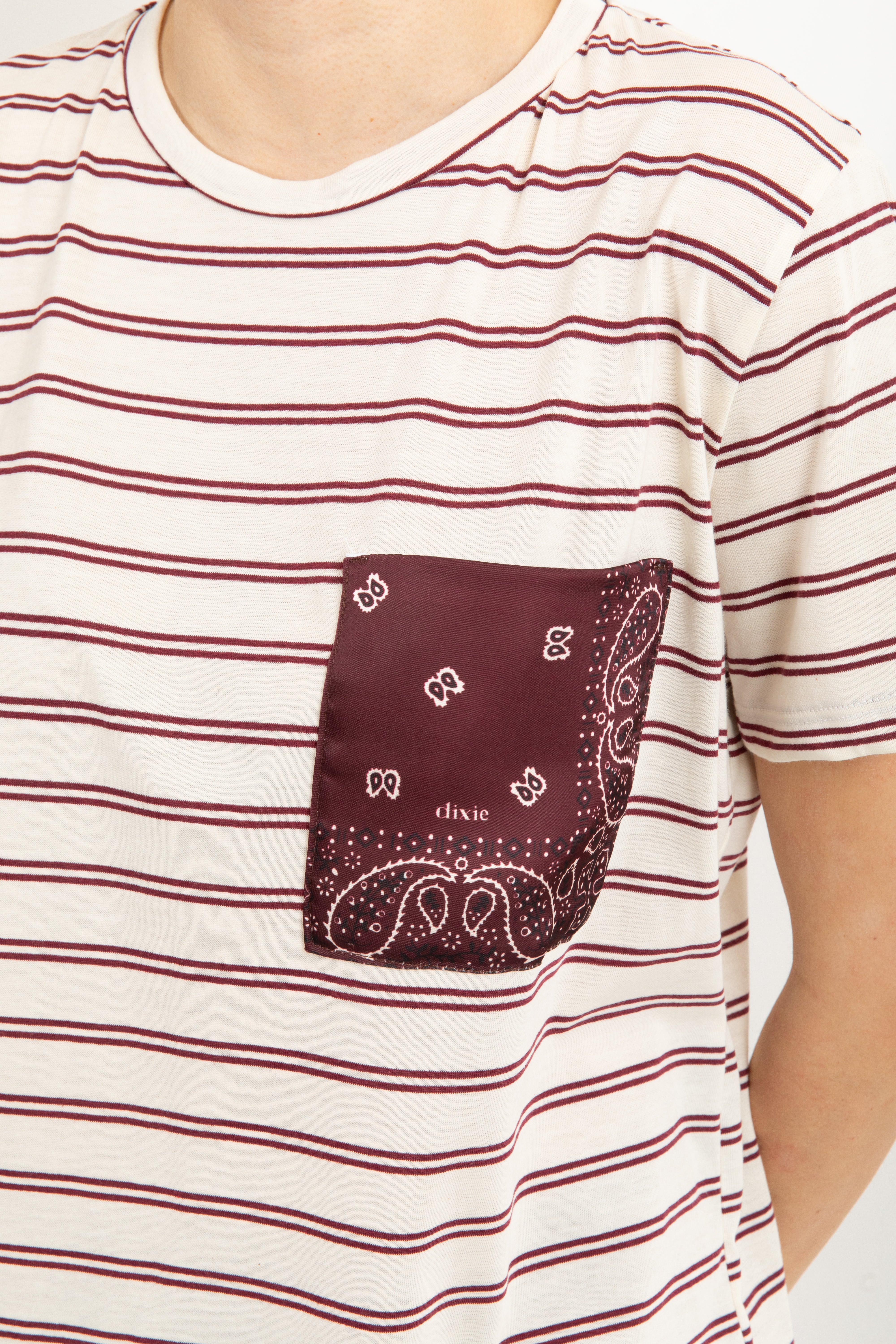 T-shirt a righe con tasca bandana Dixie