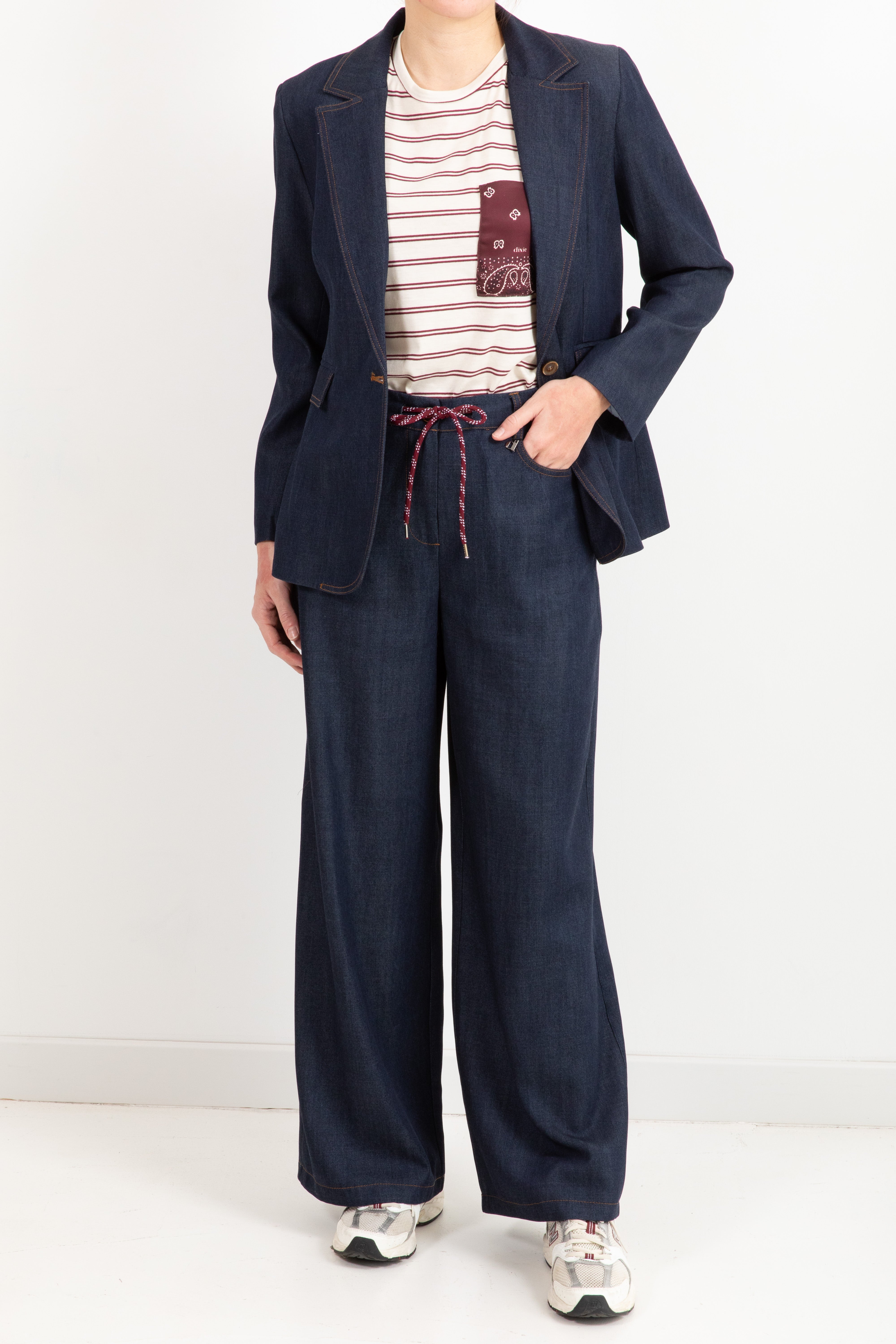 Jeans gamba larga con coulisse Dixie