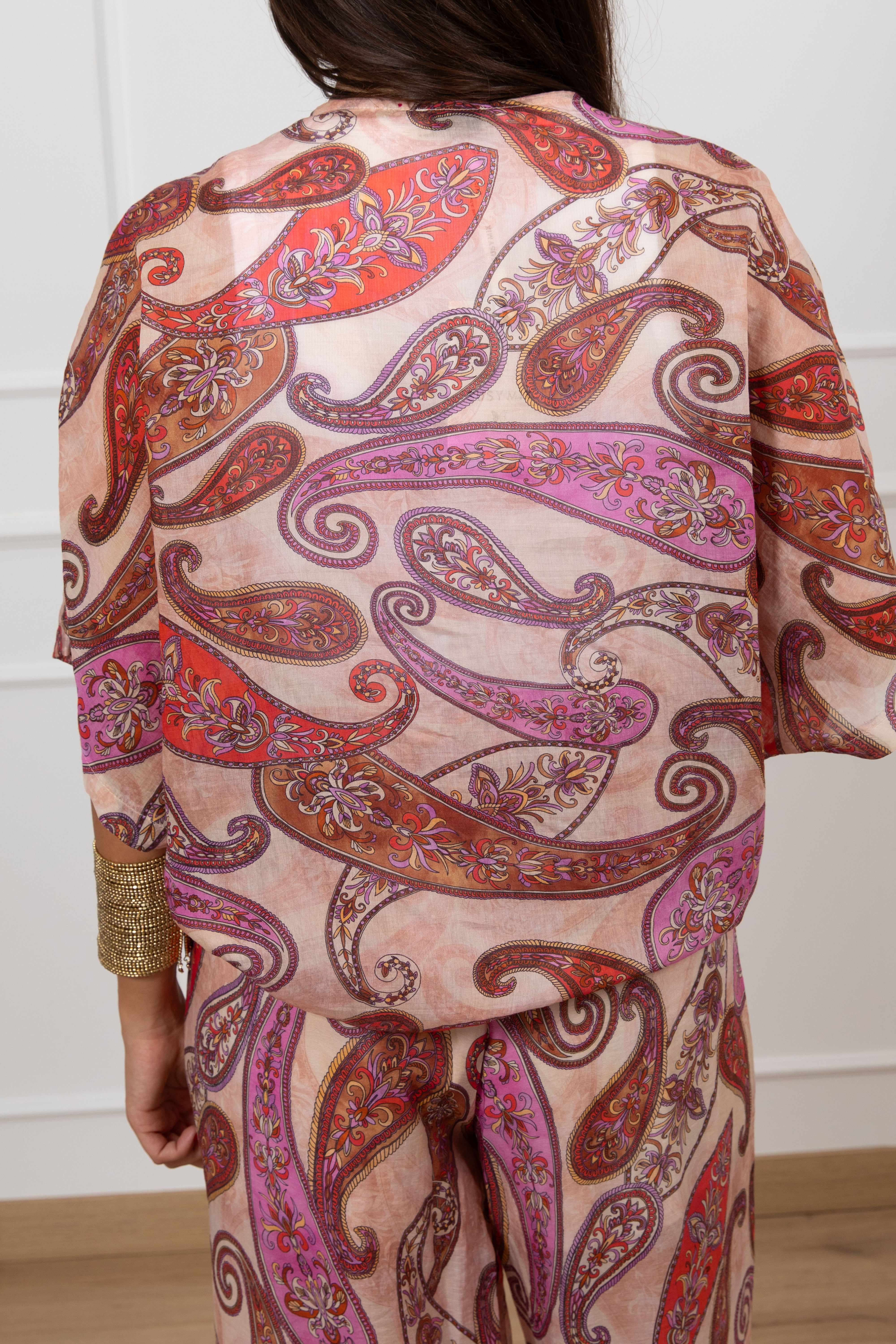 Blusa fantasia paisley con nodo Susy Mix
