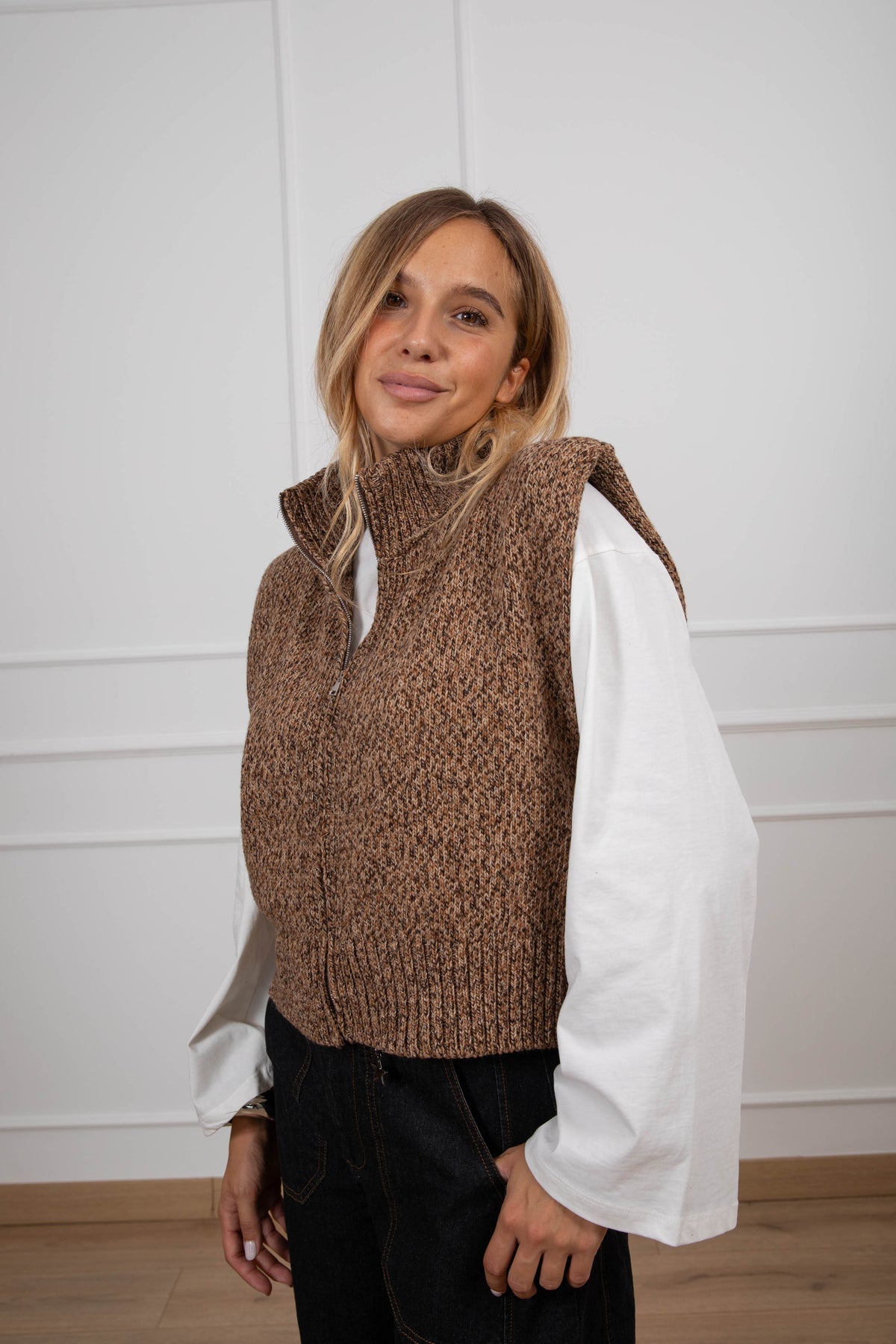 Gilet moulinè con zip Haveone