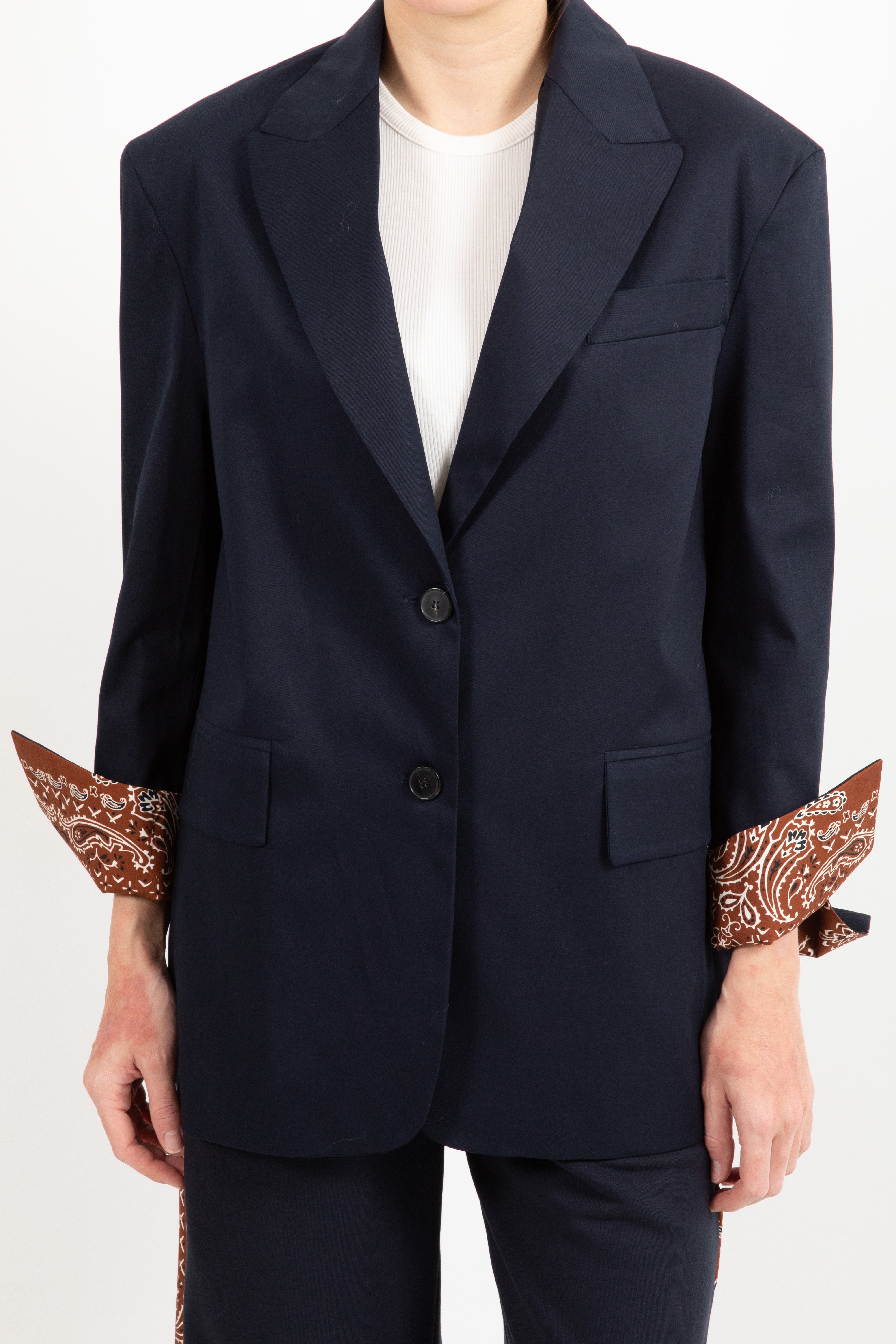 Giacca blu over-size con revers bandana ViCOLO X GLAM