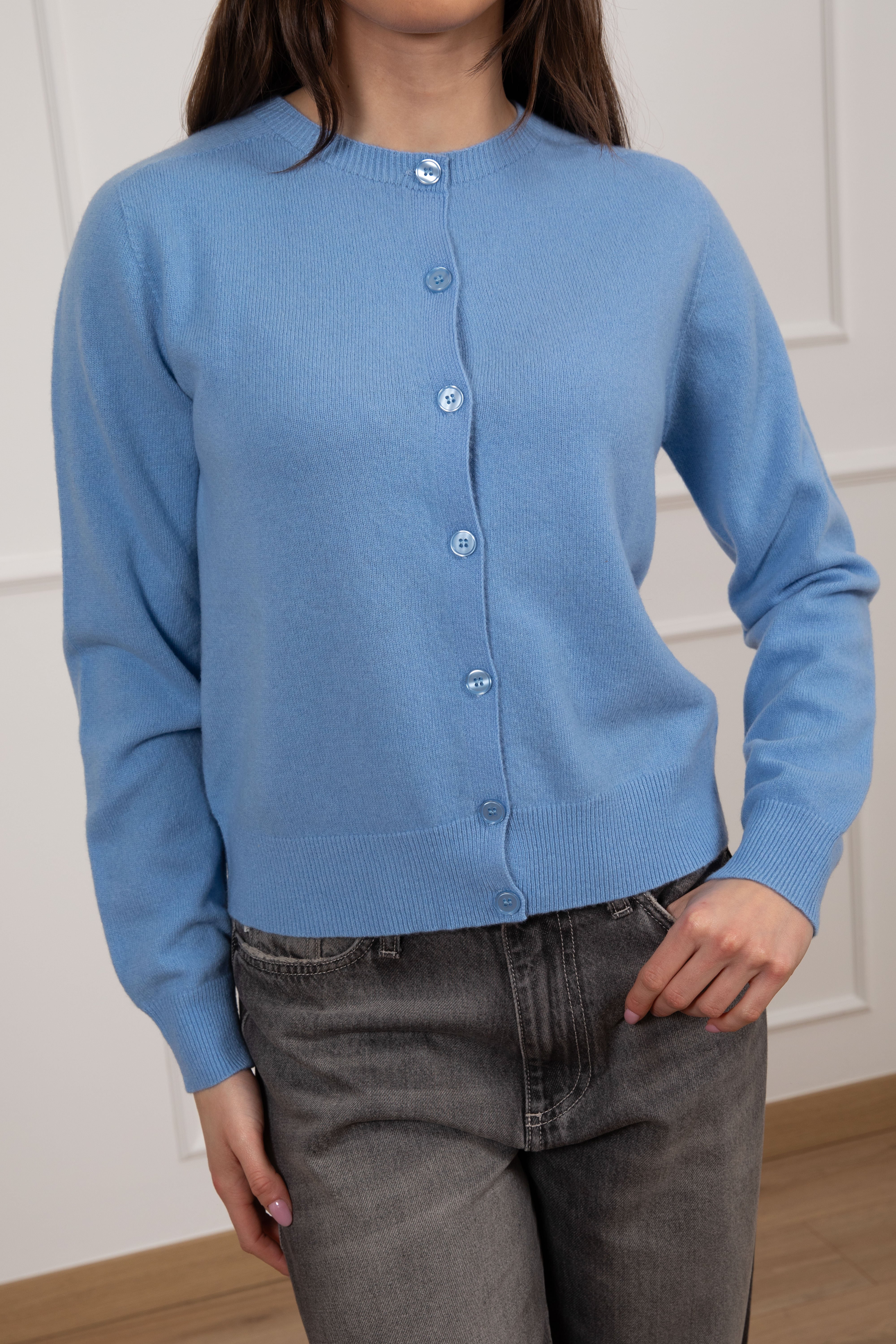 Cardigan girocollo 100% lana Tensione IN