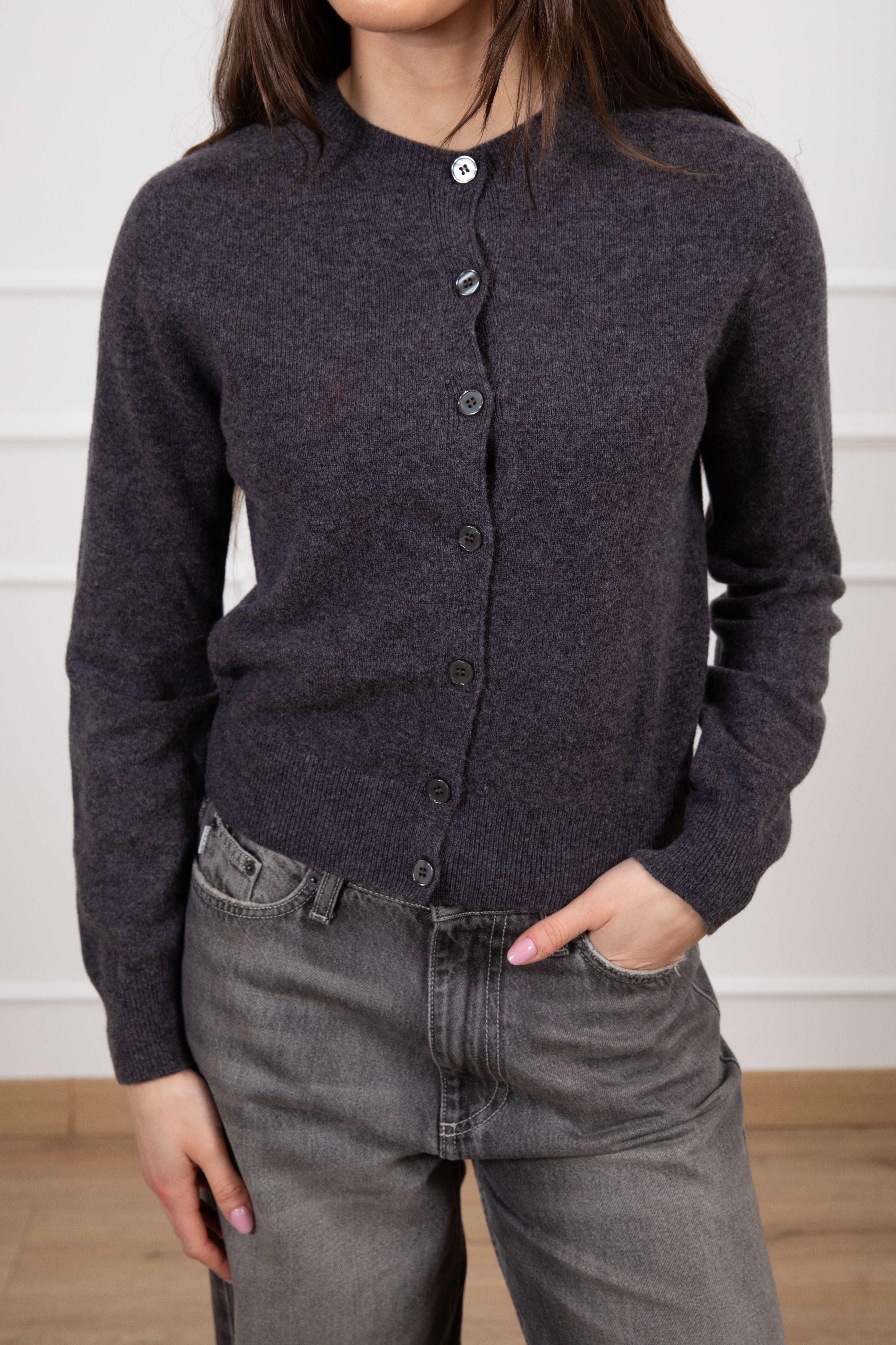 Cardigan girocollo 100% lana Tensione IN