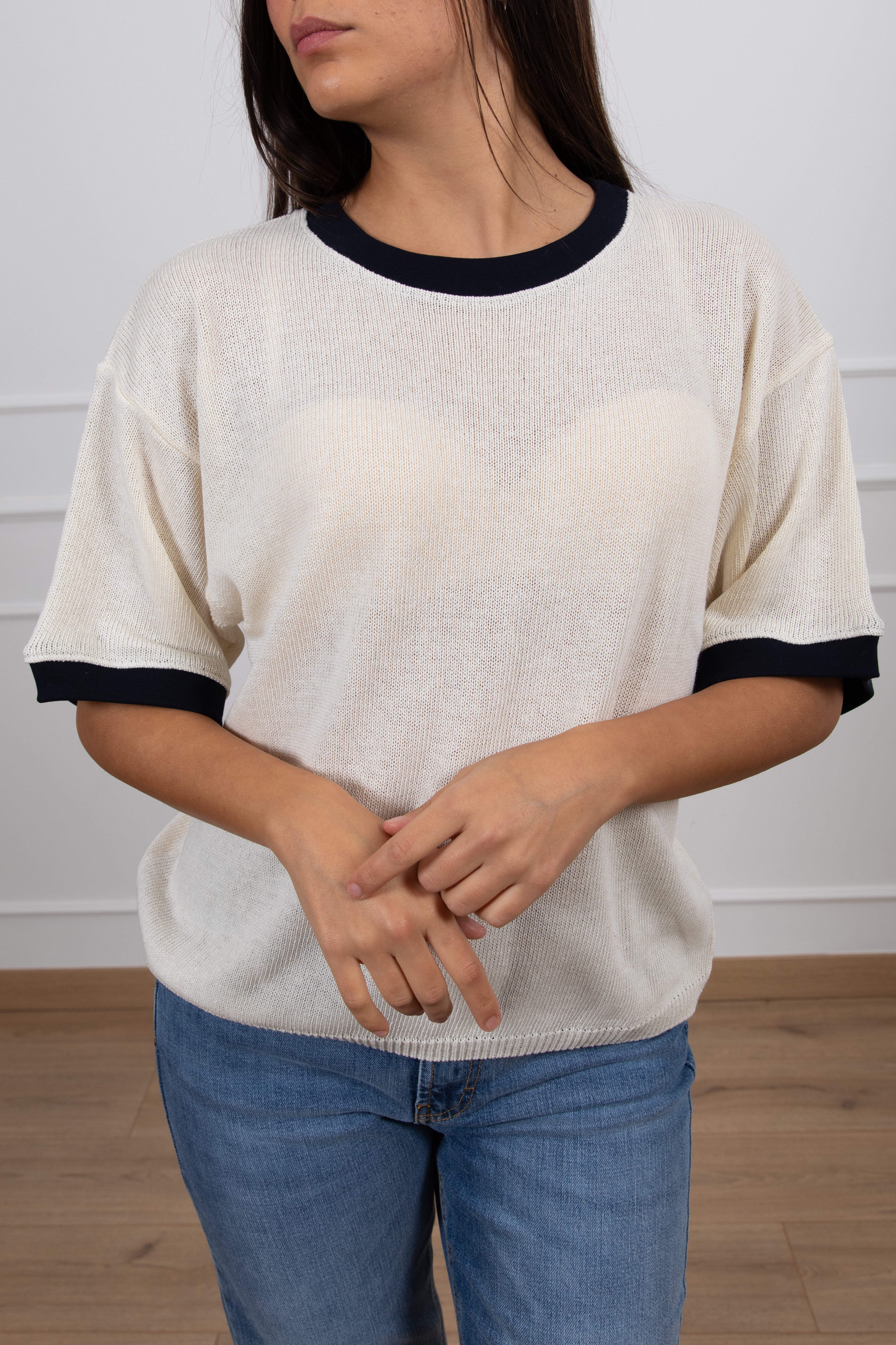 Maglia a manica corta con profilo a contrasto ViCOLO
