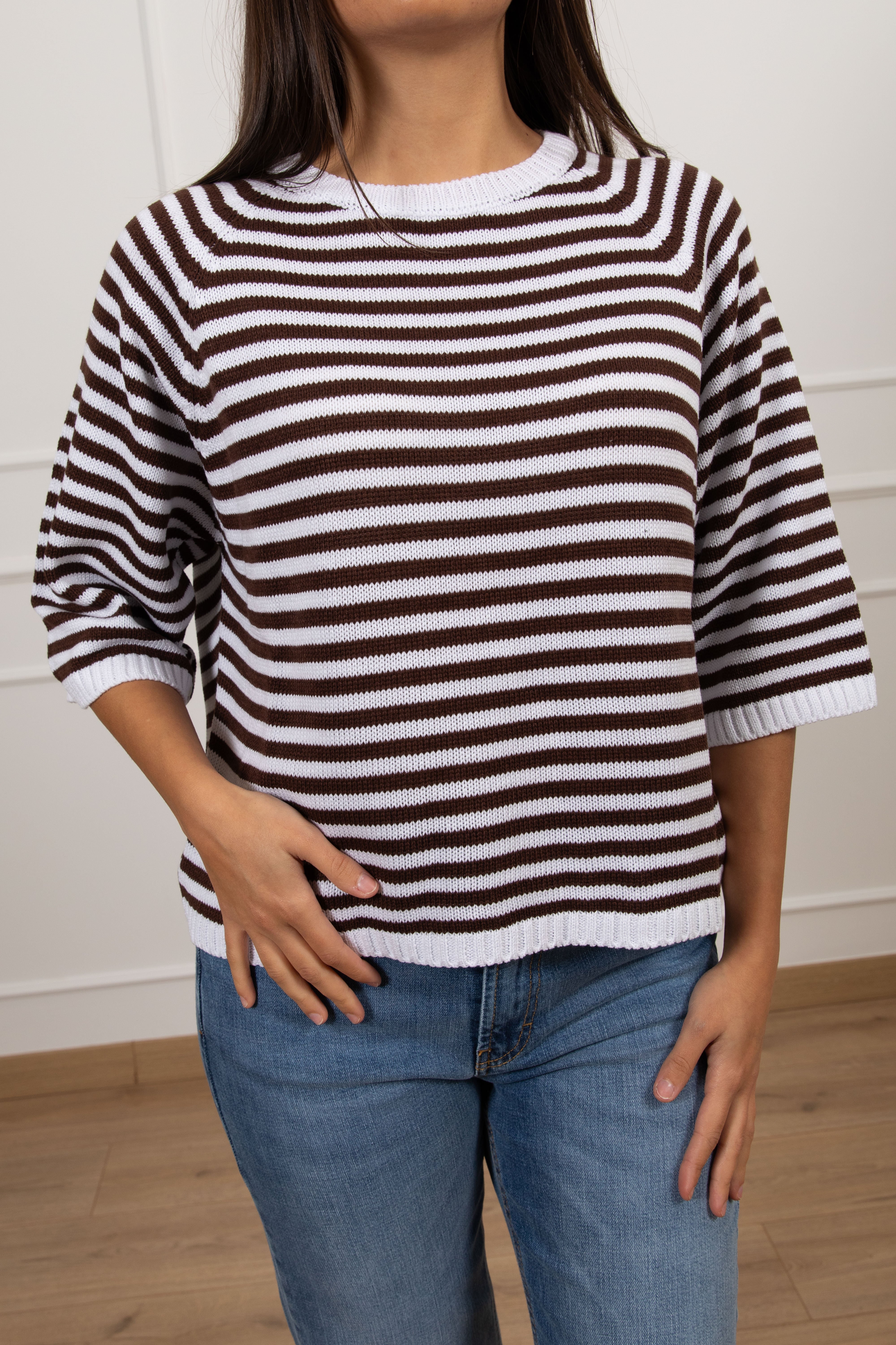 Maglia a righe con manica 3/4 Tensione IN