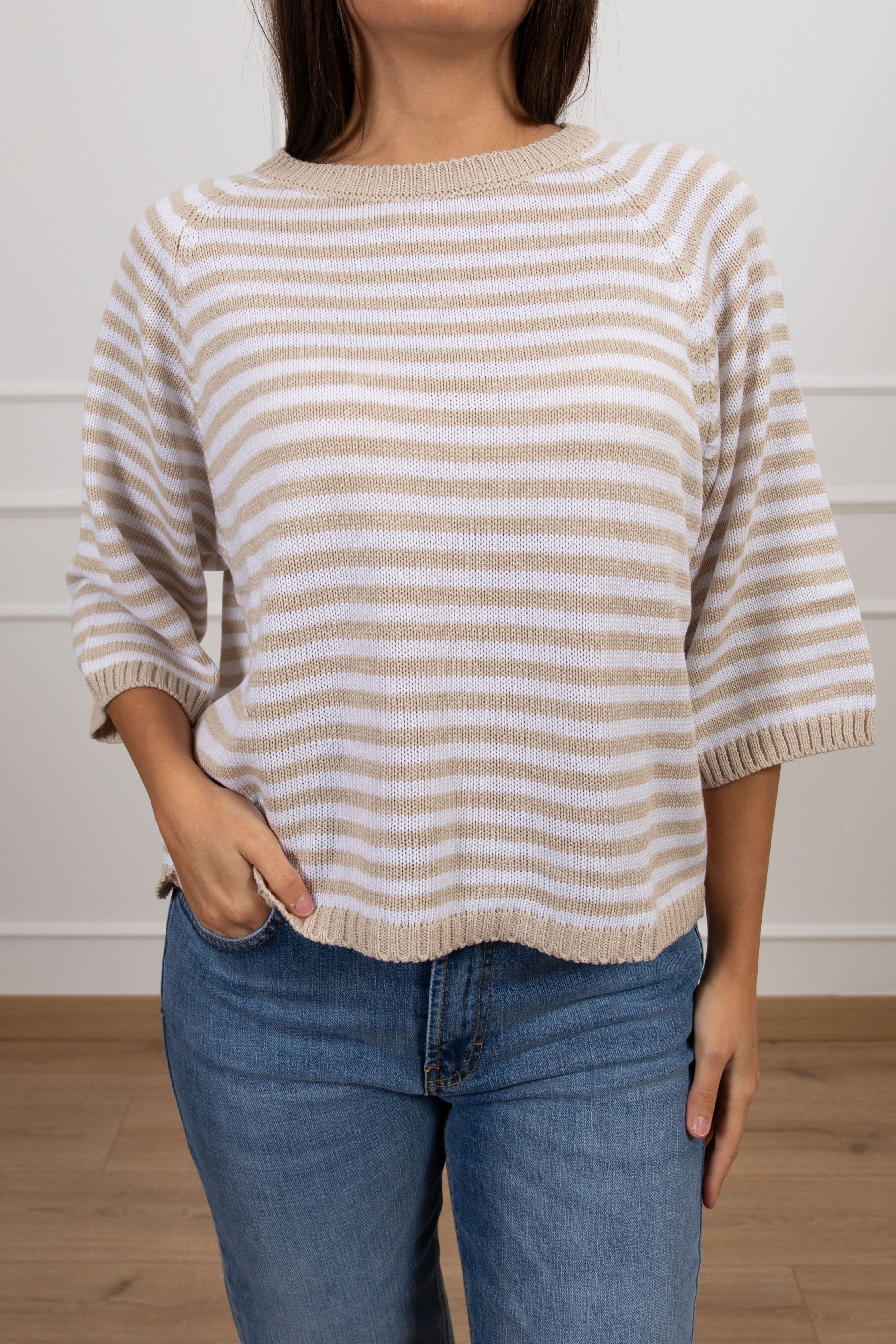 Maglia a righe con manica 3/4 Tensione IN
