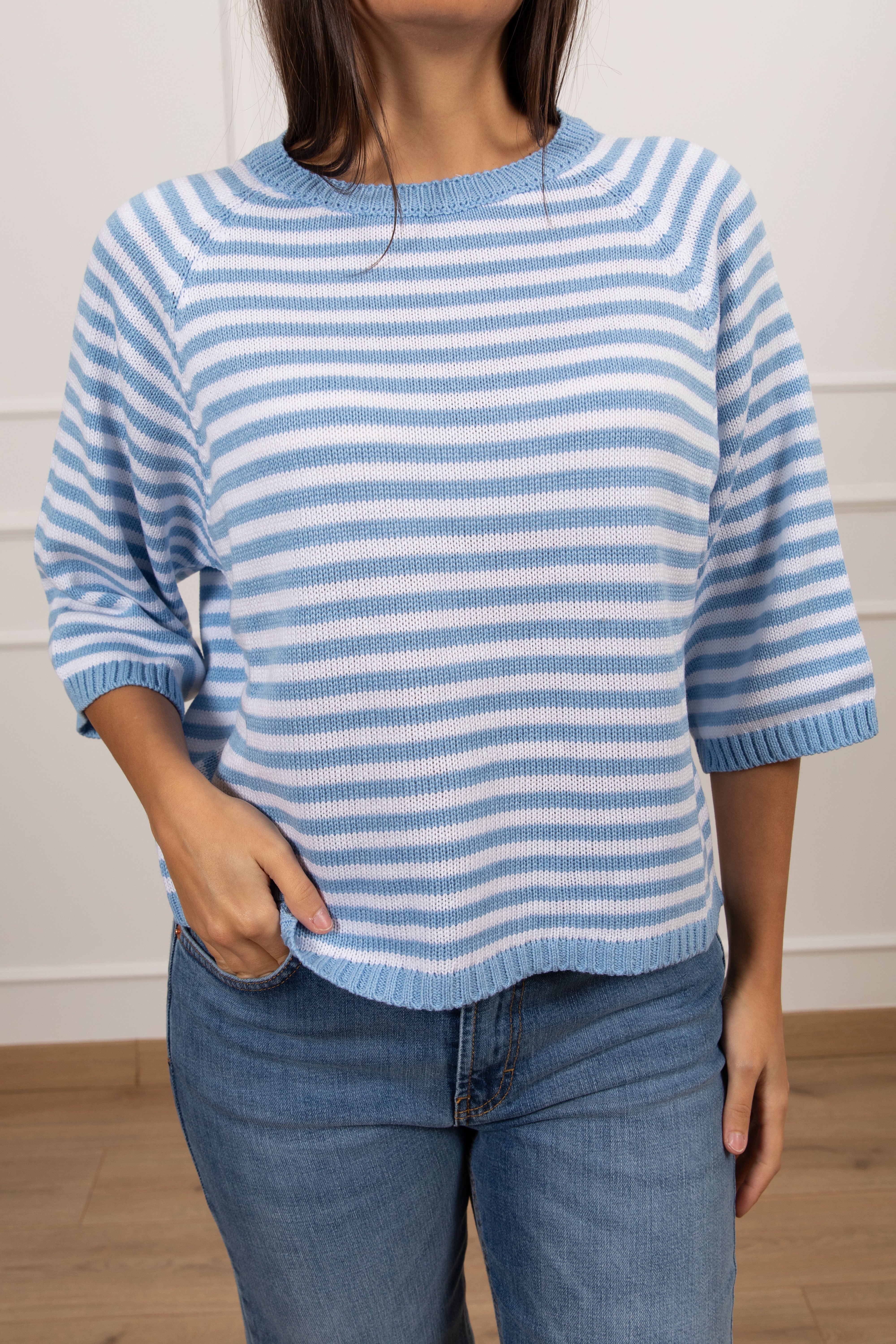 Maglia a righe con manica 3/4 Tensione IN