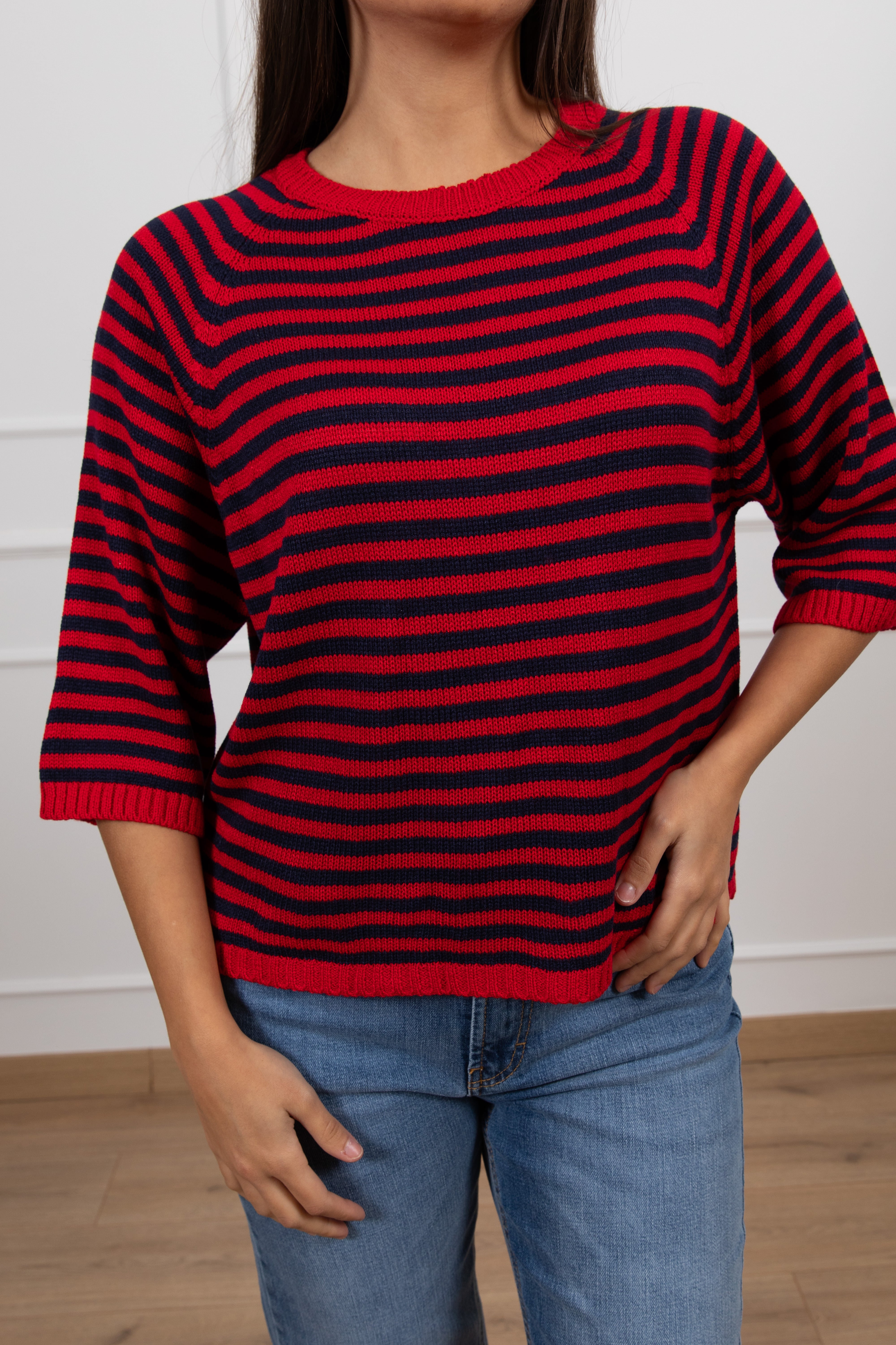 Maglia a righe con manica 3/4 Tensione IN