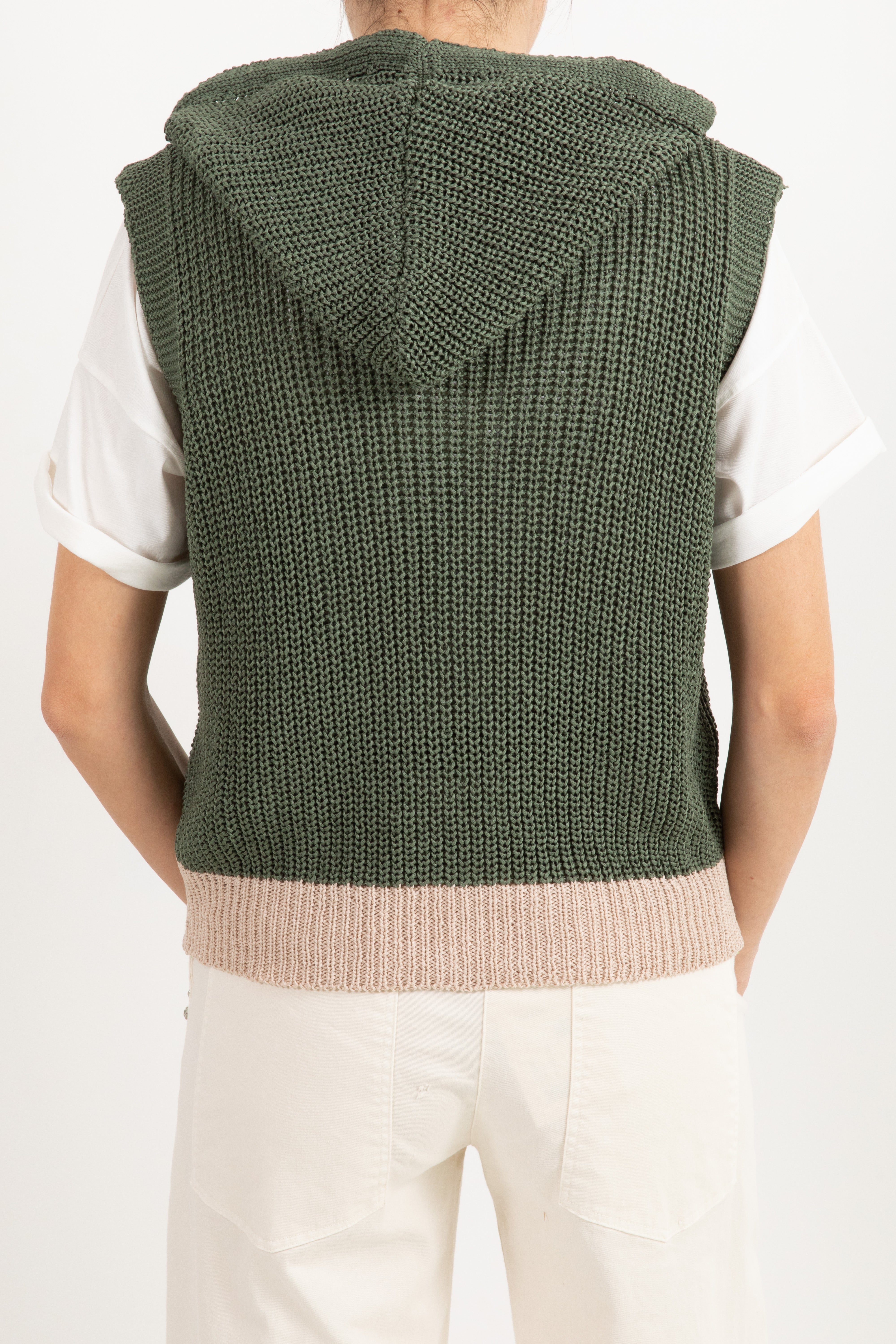 Gilet in maglia con cappuccio Susy Mix