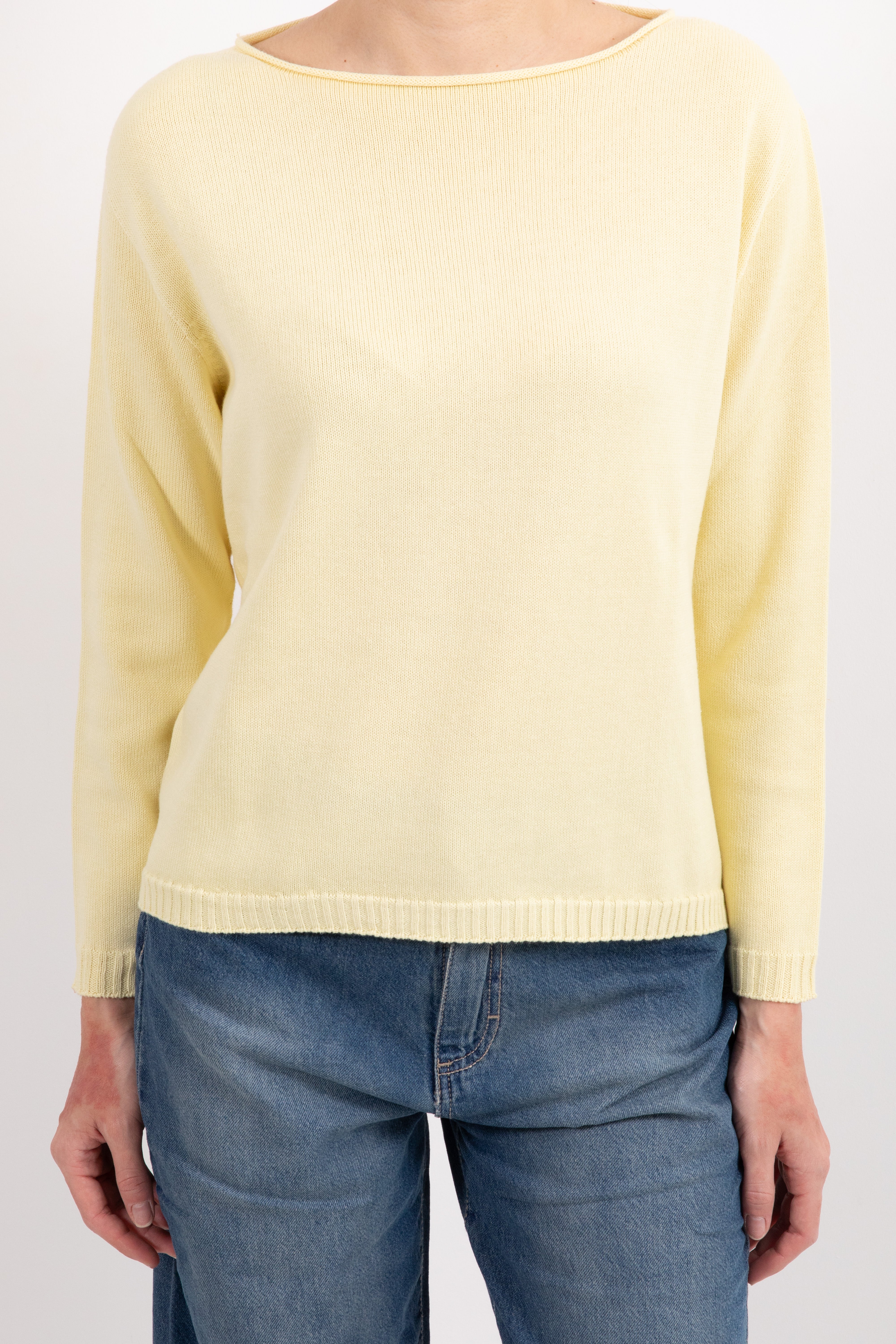 Maglia scollo a barchetta con fondo stondato Susy Mix