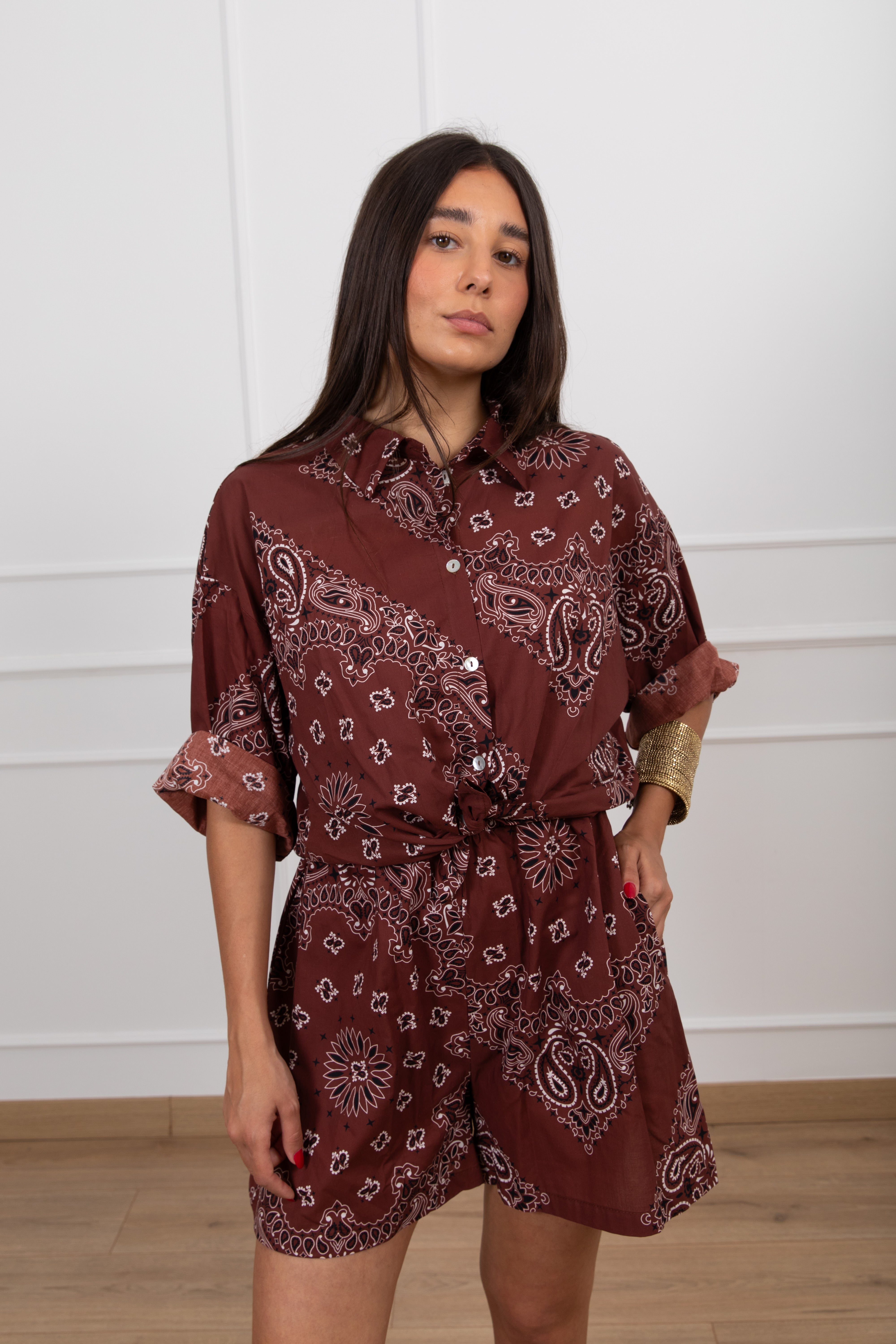 Coordinato camicia e shorts fantasia bandana Susy Mix