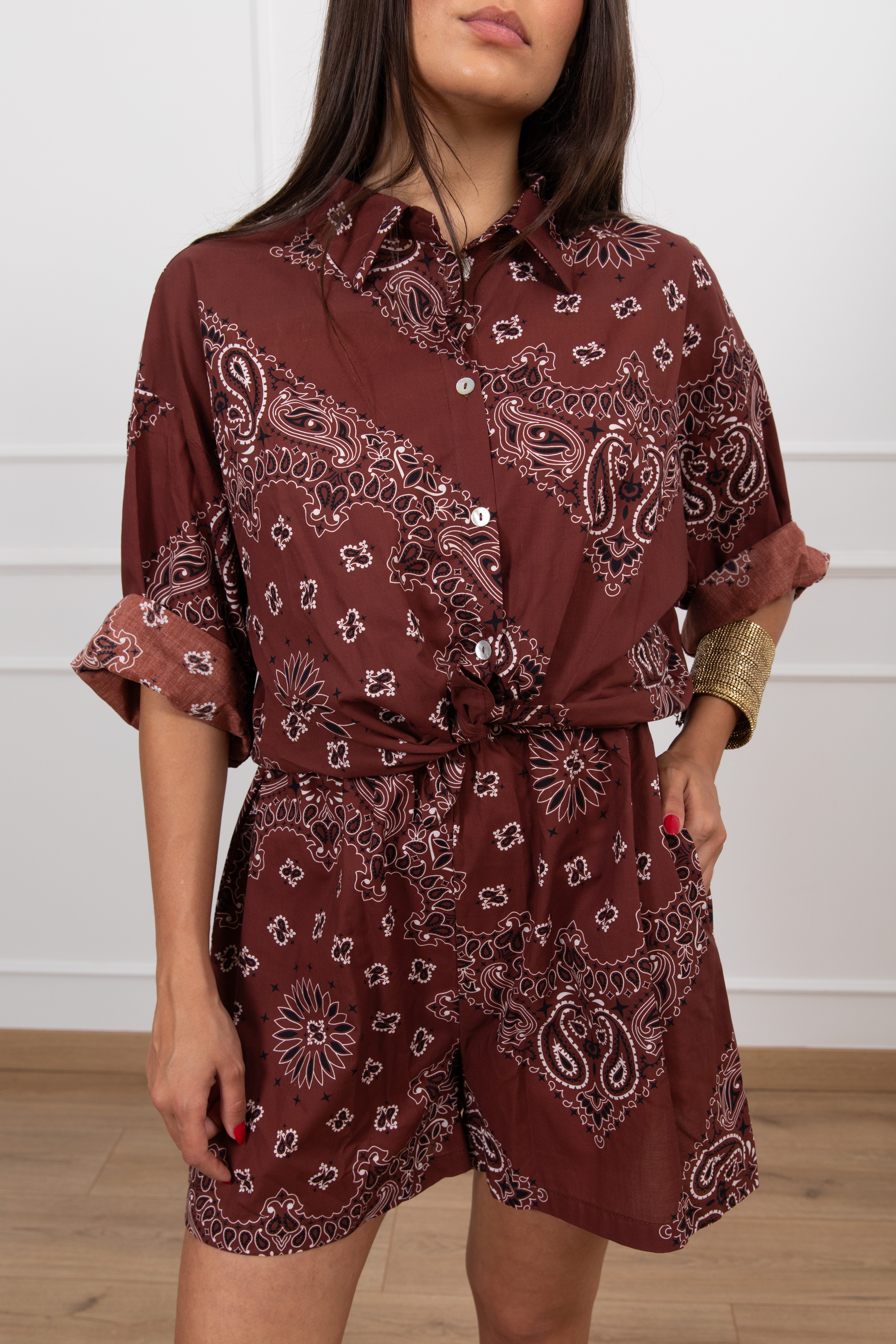 Coordinato camicia e shorts fantasia bandana Susy Mix