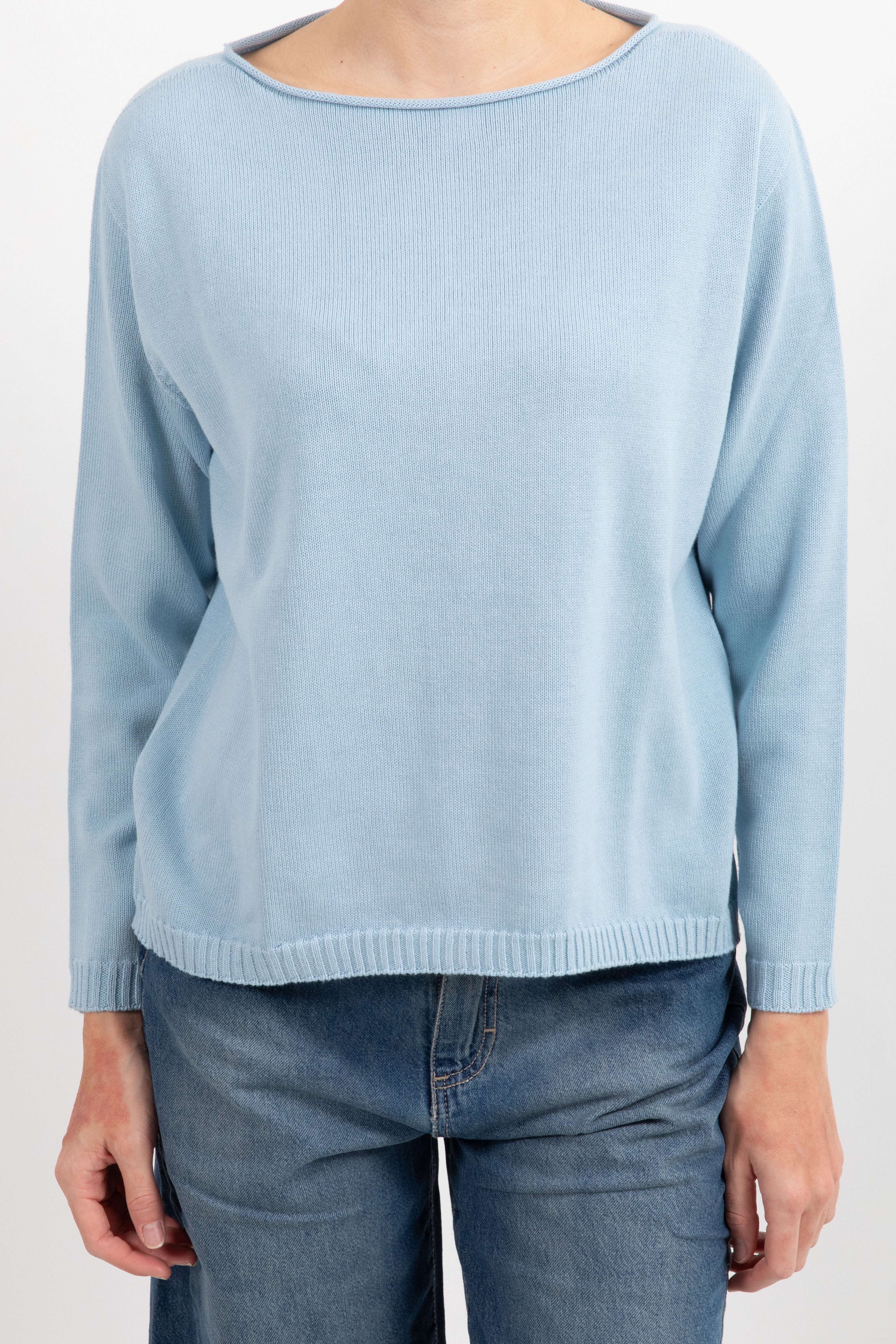 Maglia scollo a barchetta con fondo stondato Susy Mix