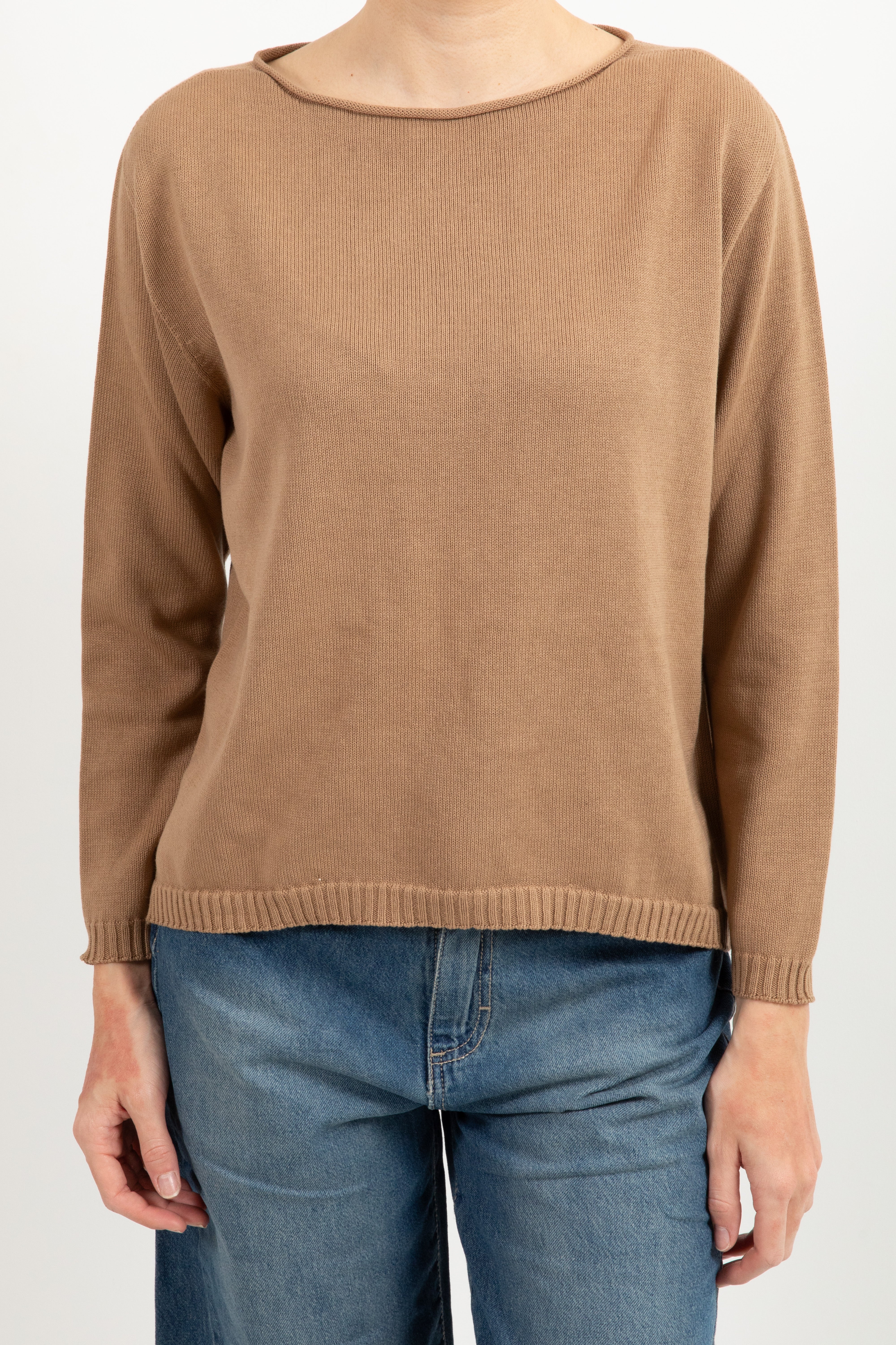 Maglia scollo a barchetta con fondo stondato Susy Mix
