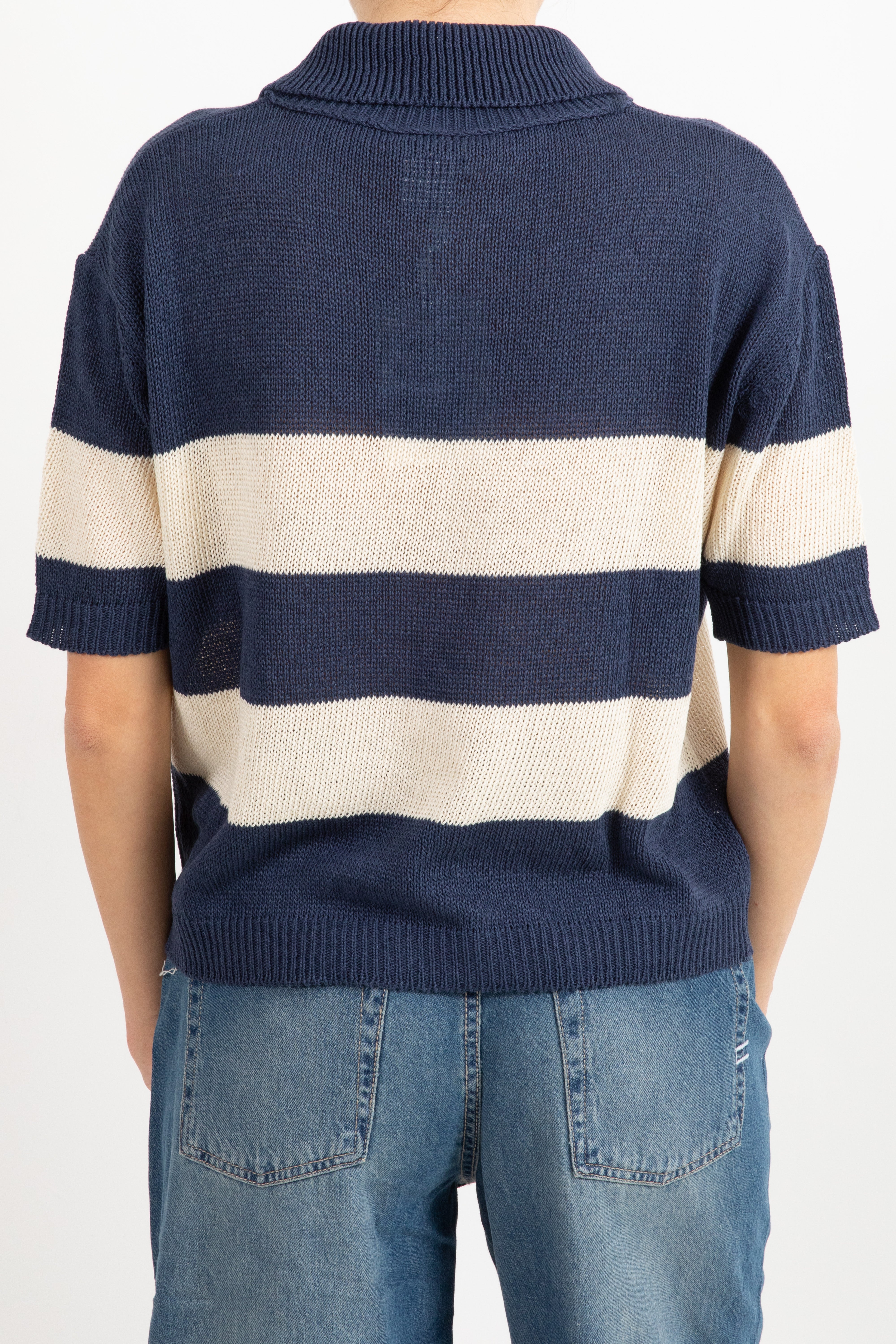 Polo in maglia a righe manica corta Susy Mix