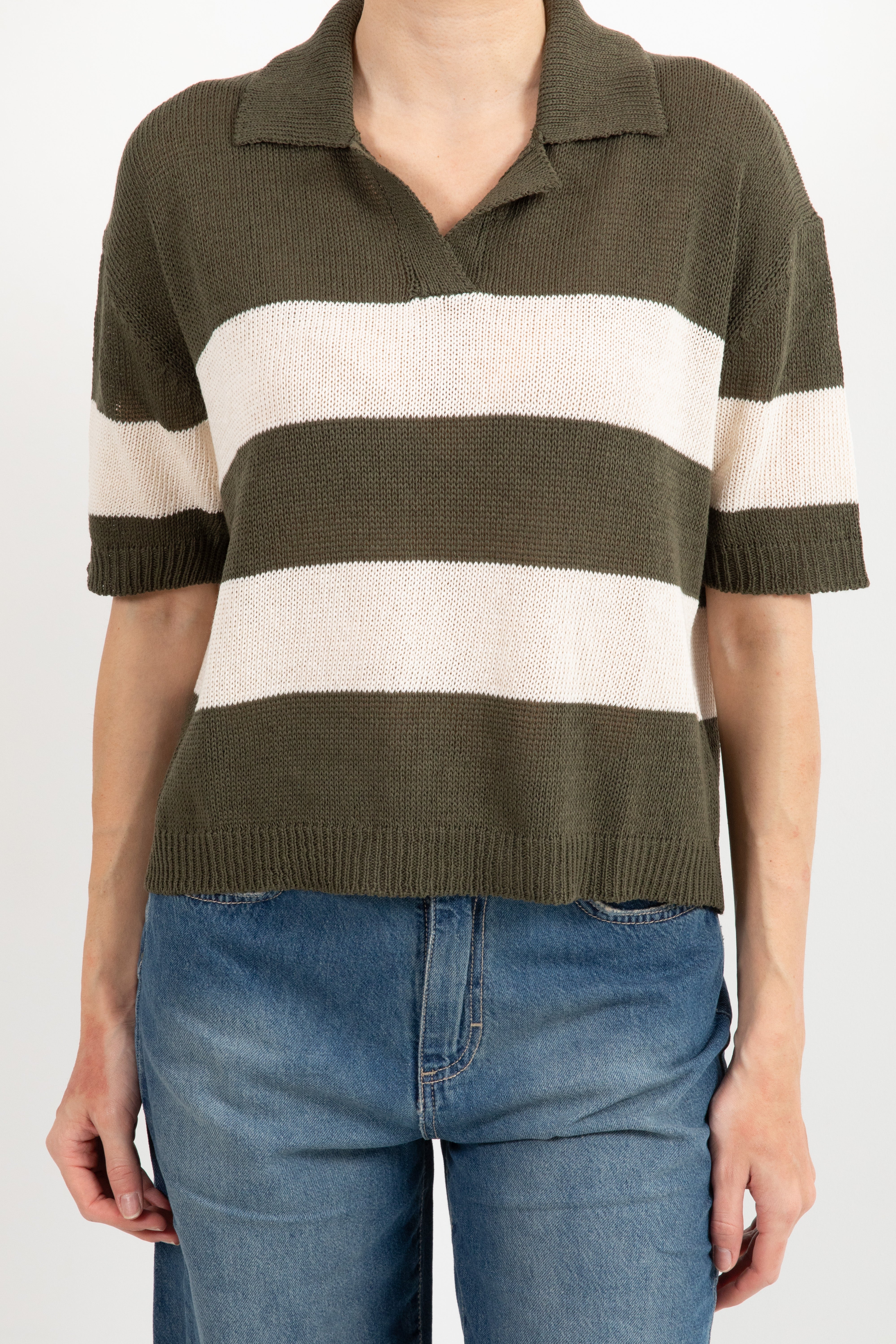Polo in maglia a righe manica corta Susy Mix