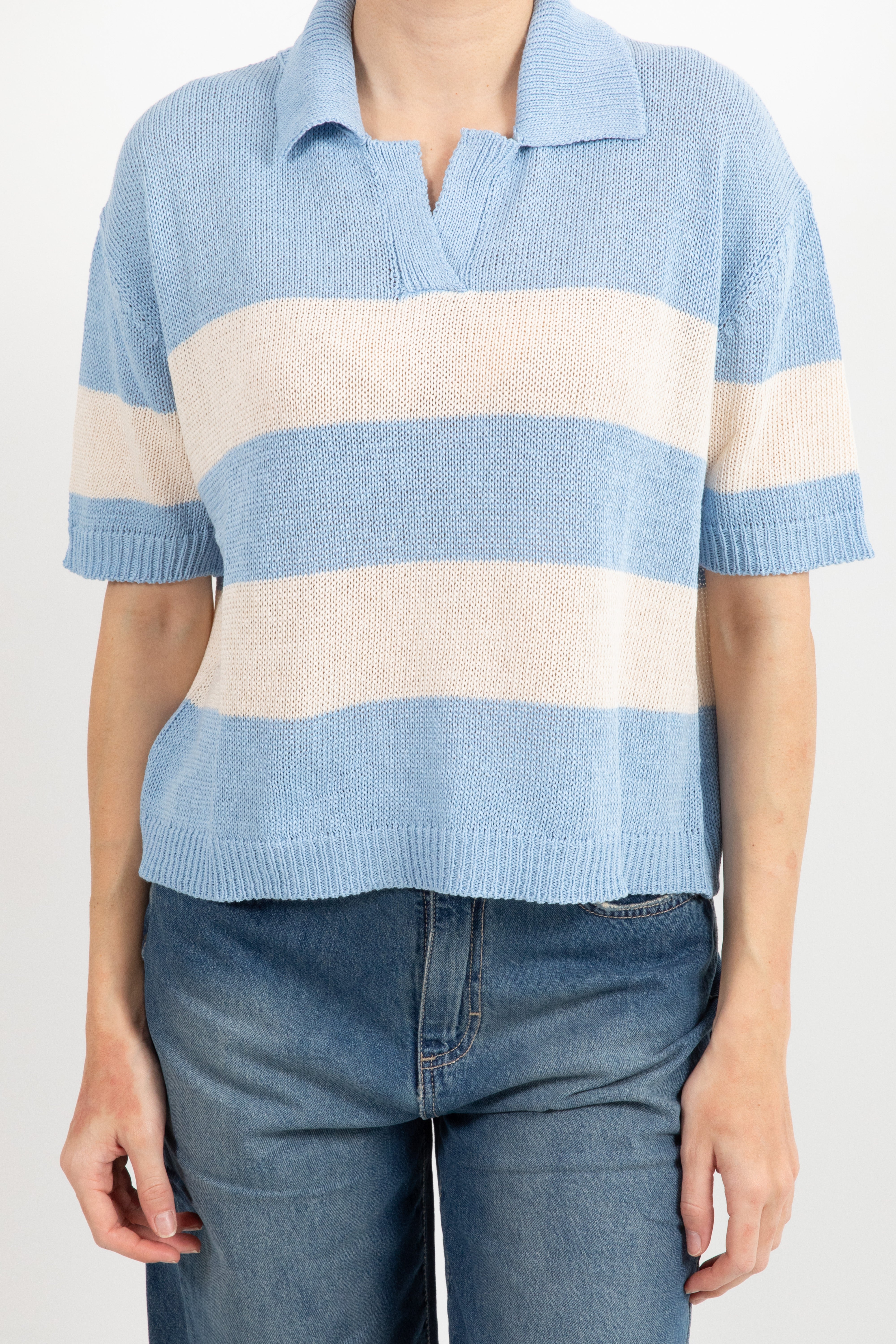 Polo in maglia a righe manica corta Susy Mix
