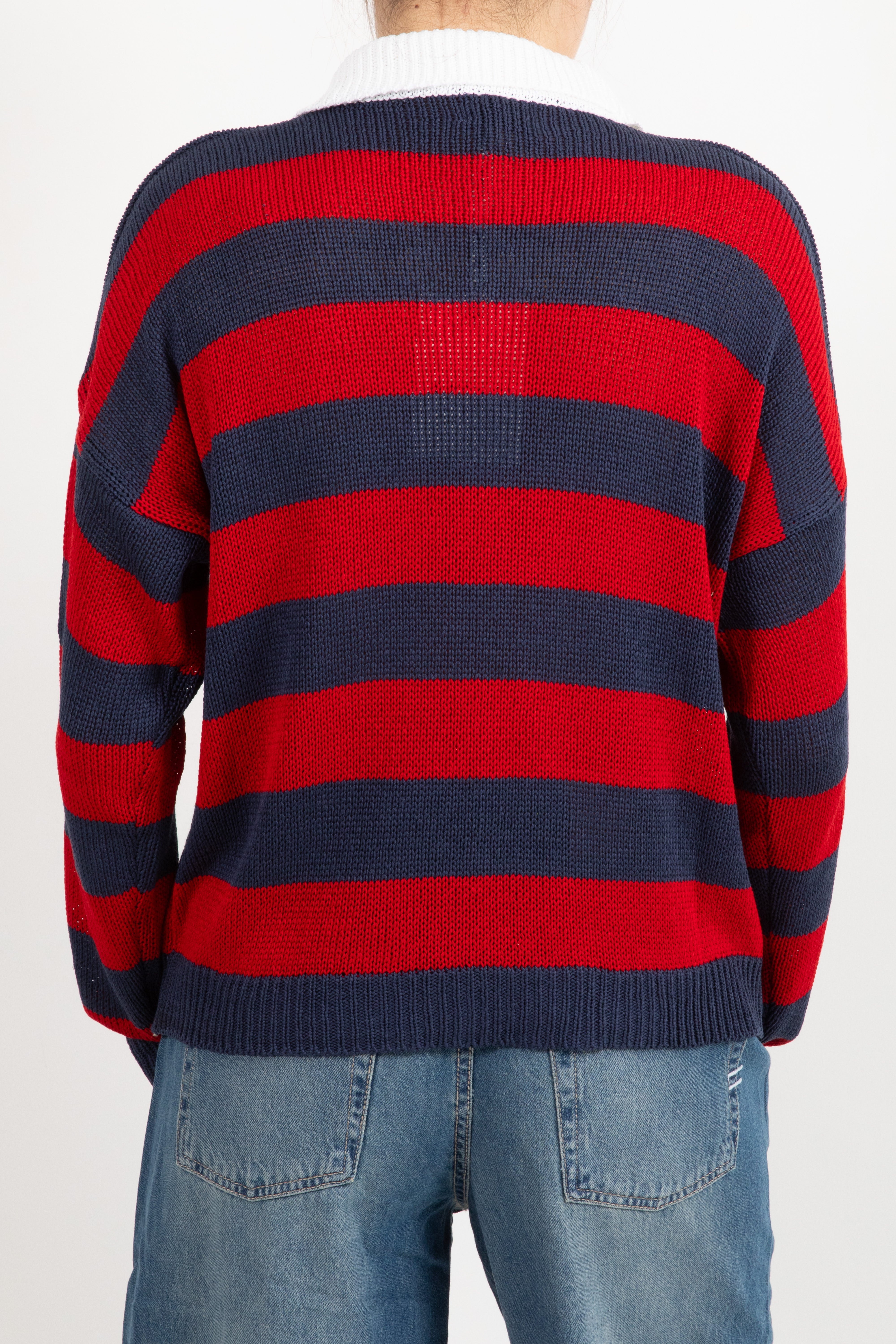 Polo in maglia a manica lunga con righe Susy Mix