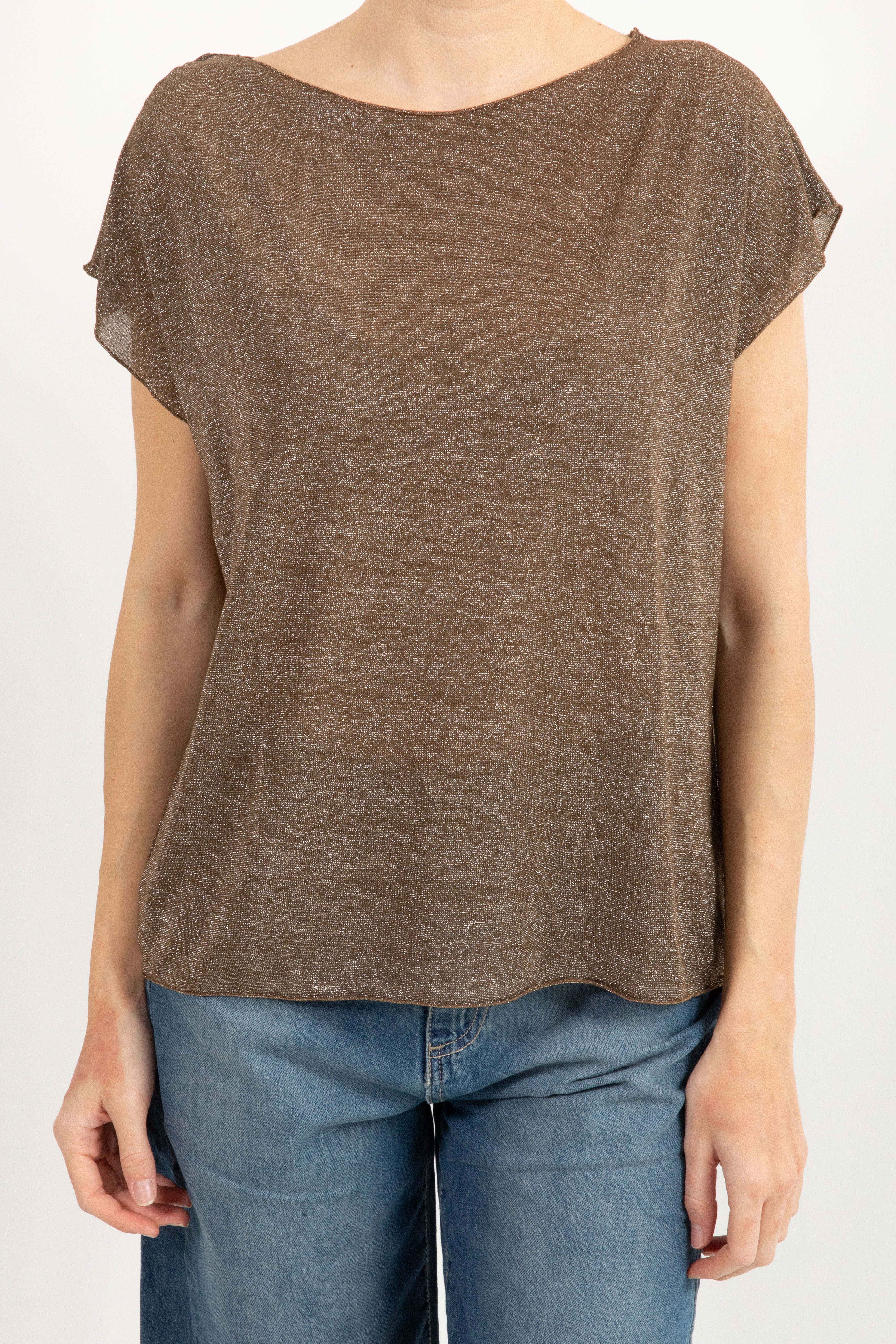 Blusa a manica corta in lurex Susy Mix