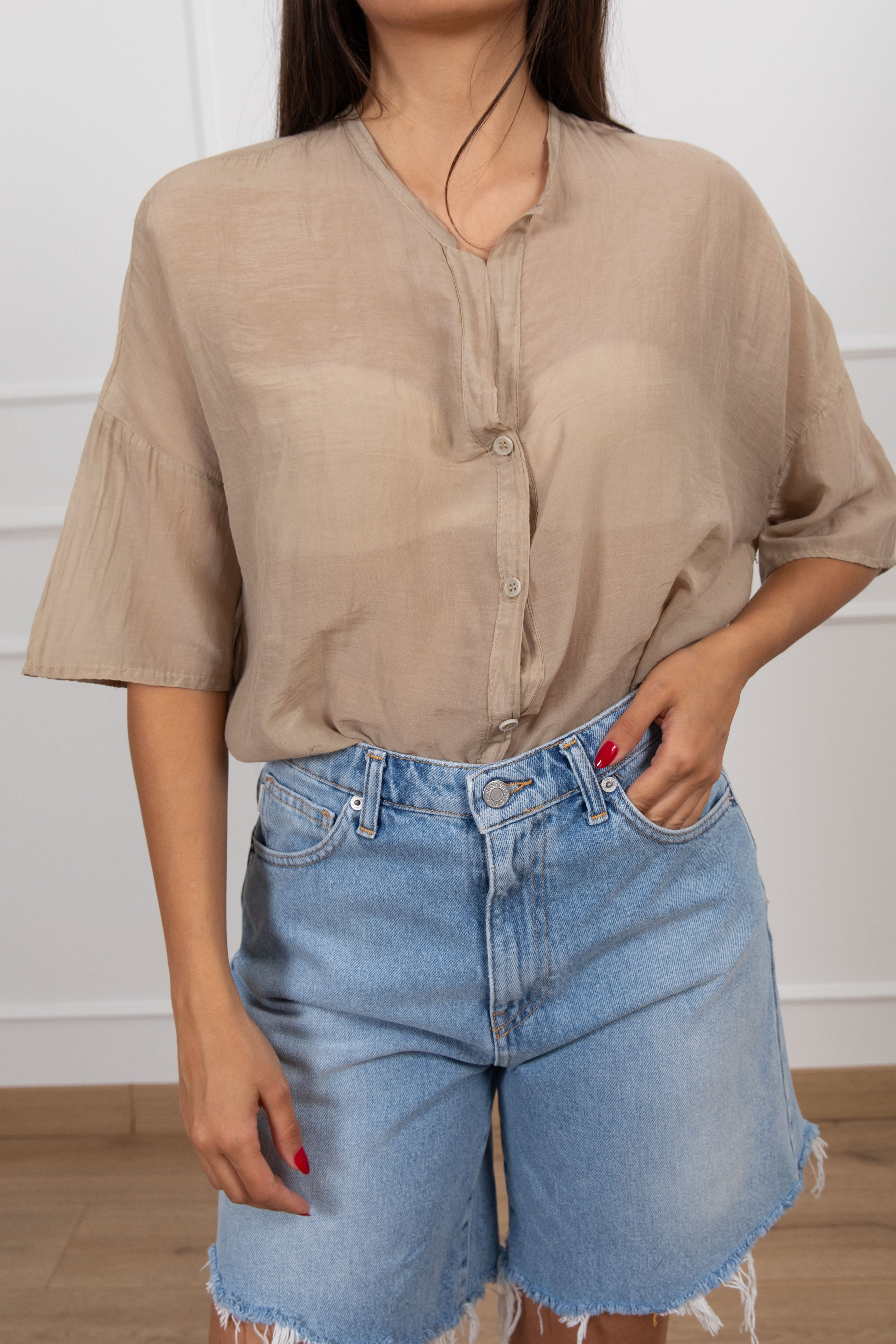 Camicia in cotone e seta ViCOLO