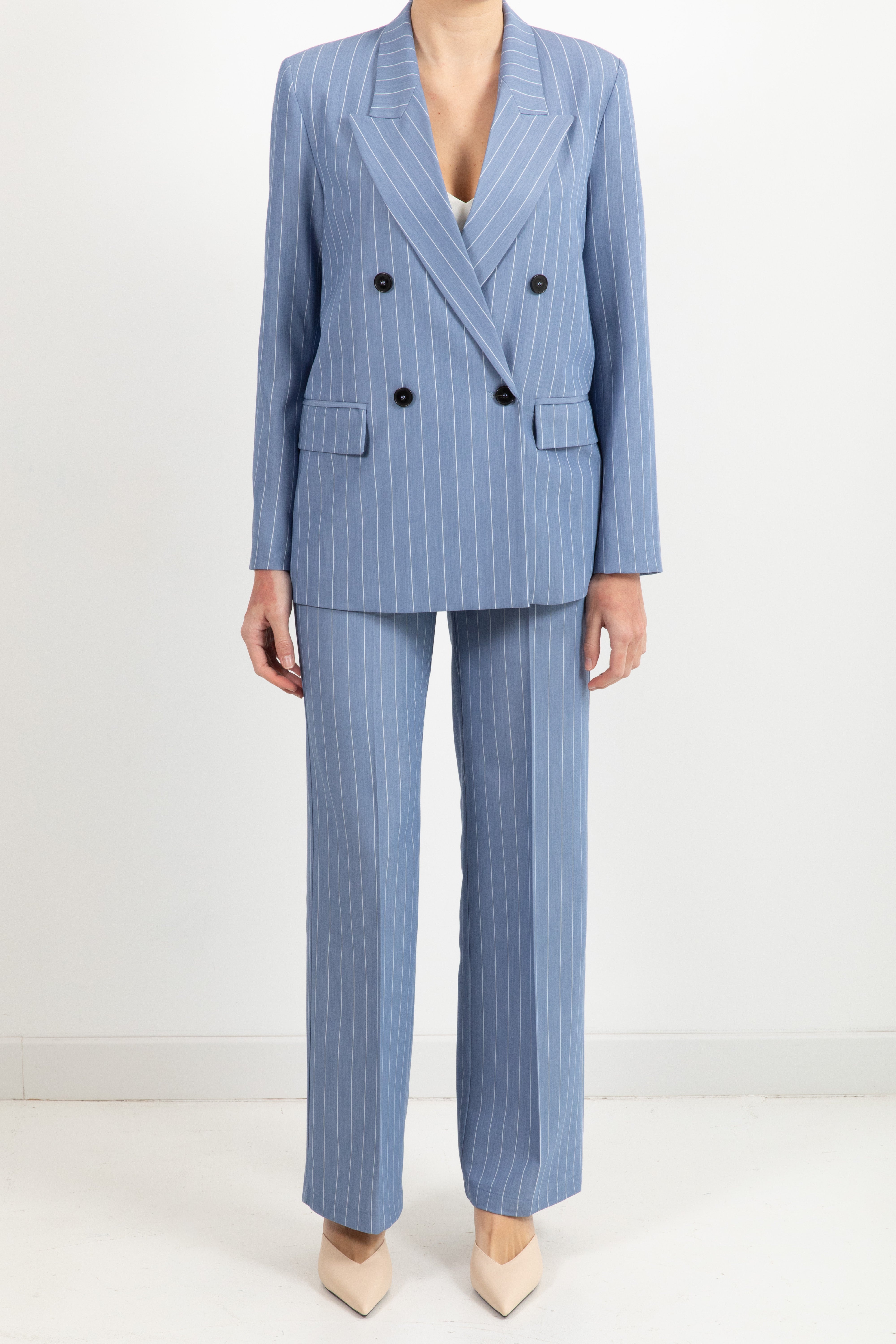 Pantalone gamba dritta gessato ViCOLO