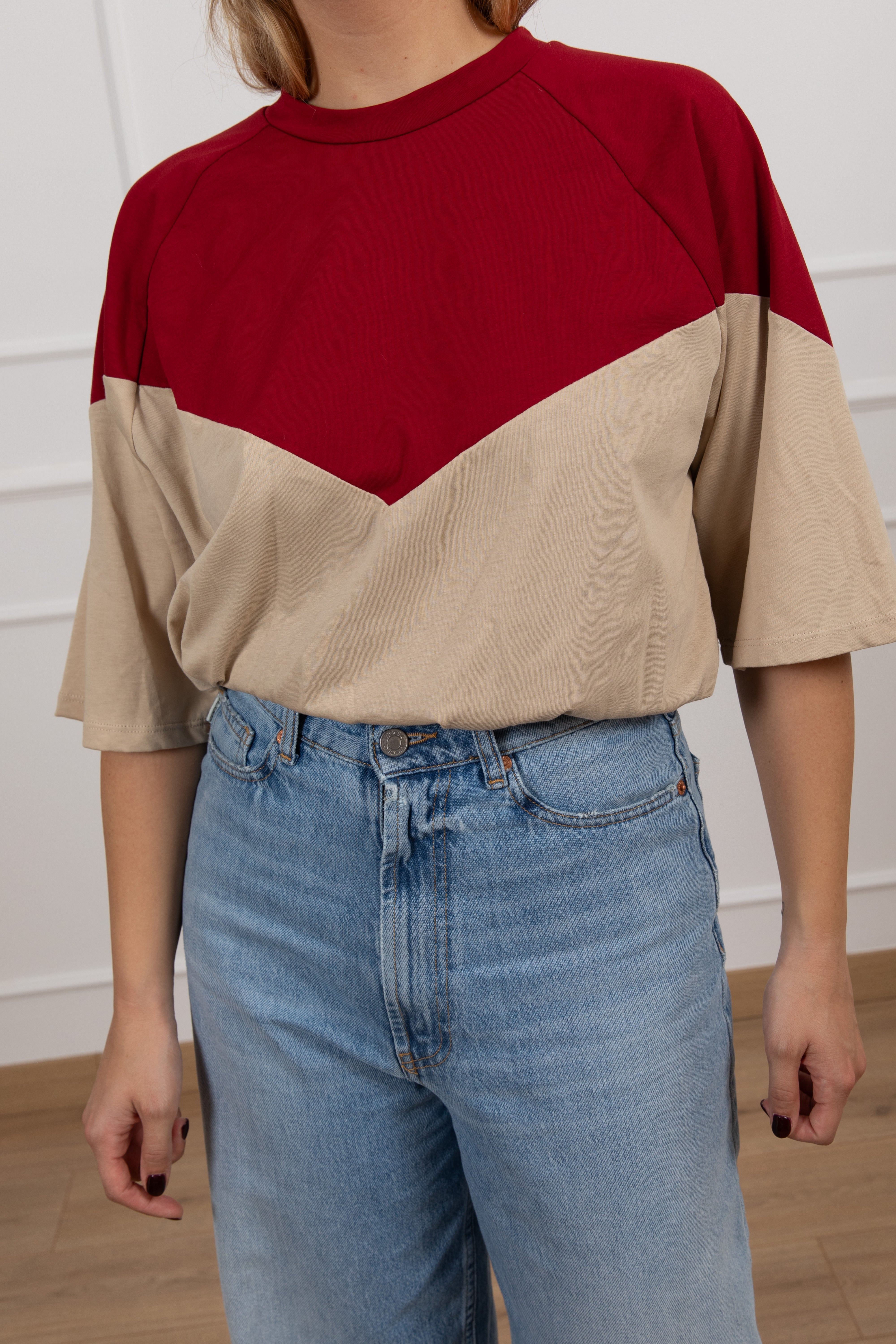 T-shirt bi-color con fondo a palloncino Tensione IN
