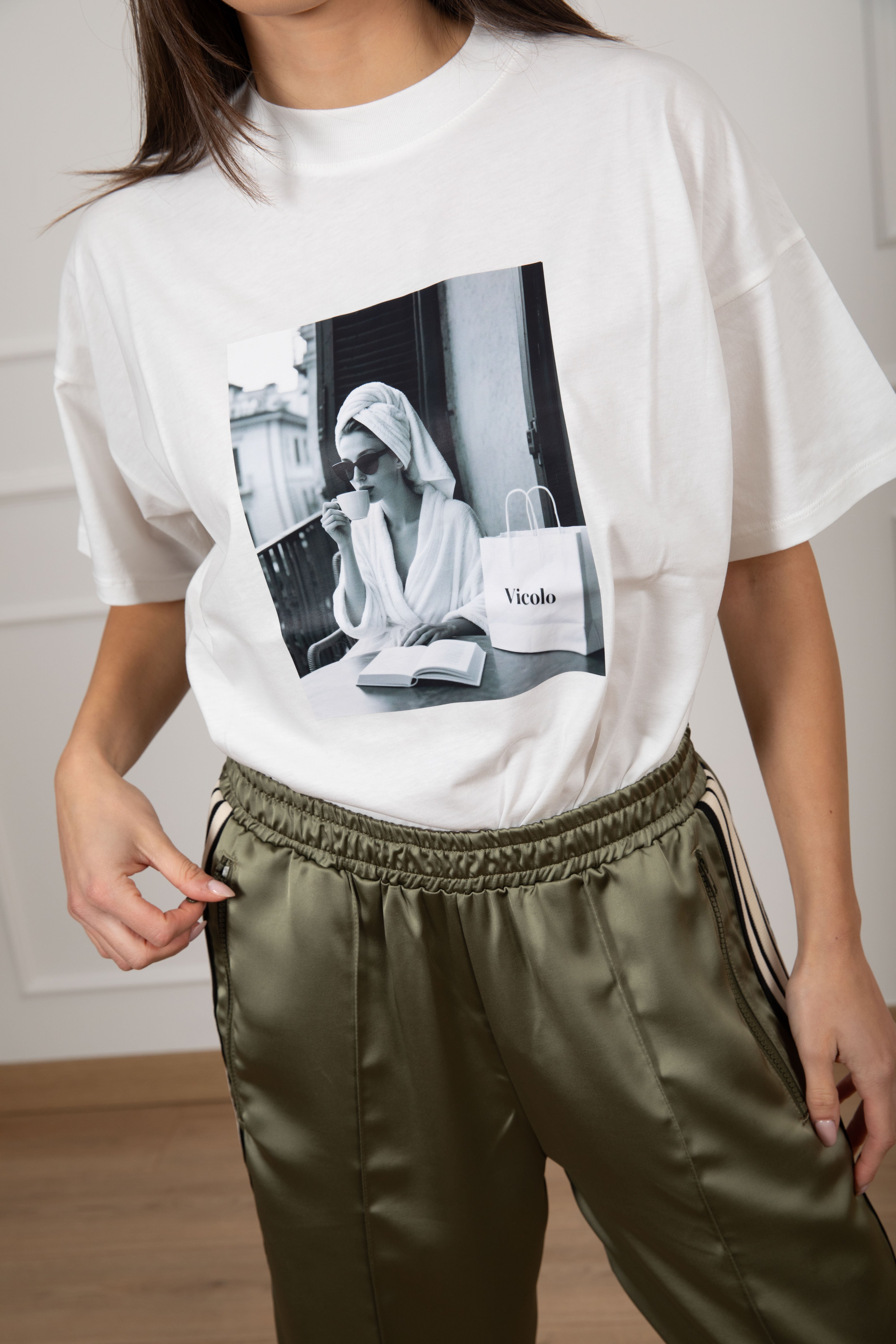 T-shirt over-size girl cappuccino ViCOLO