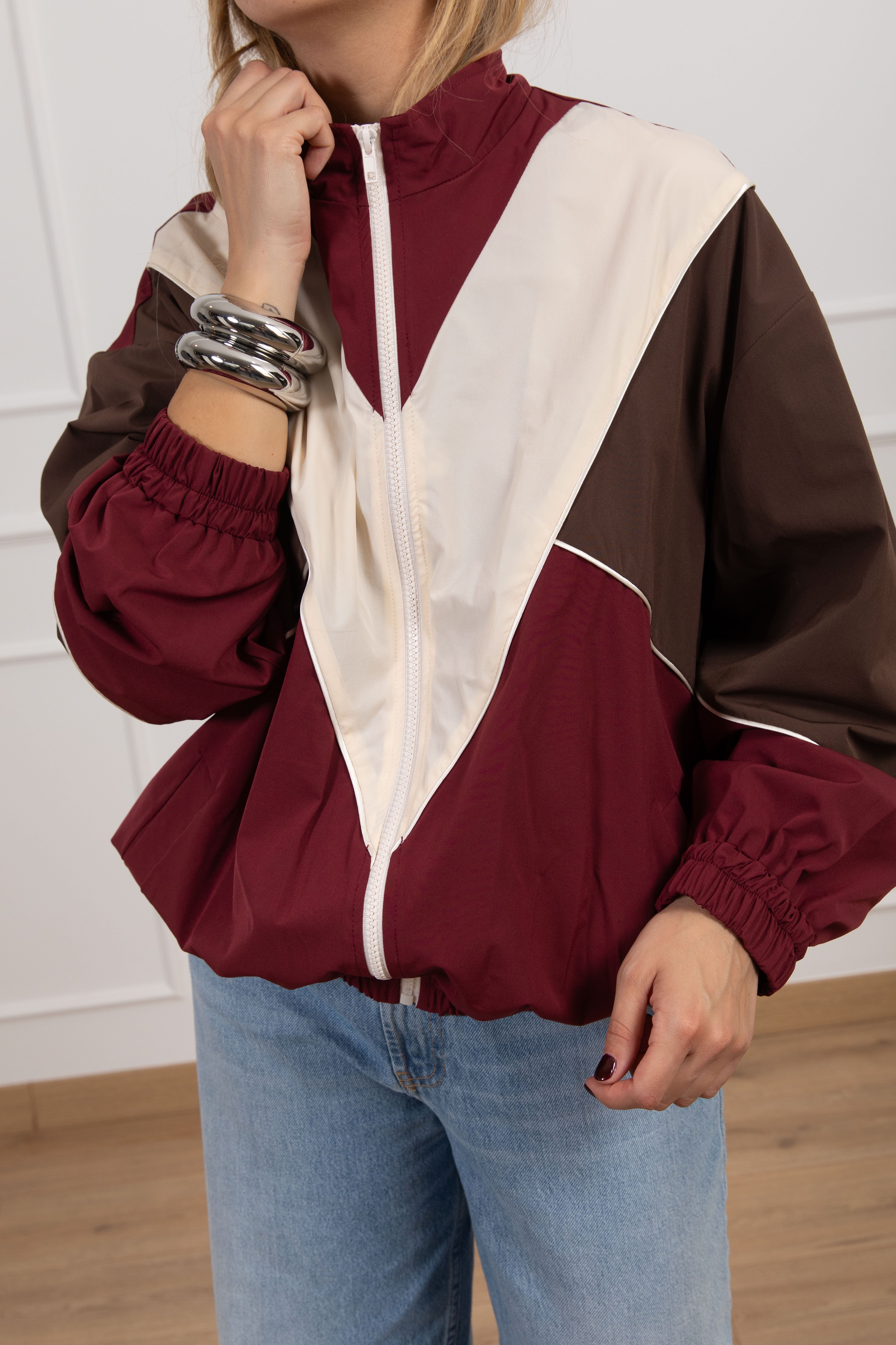 Bomber con motivo geometrico ViCOLO