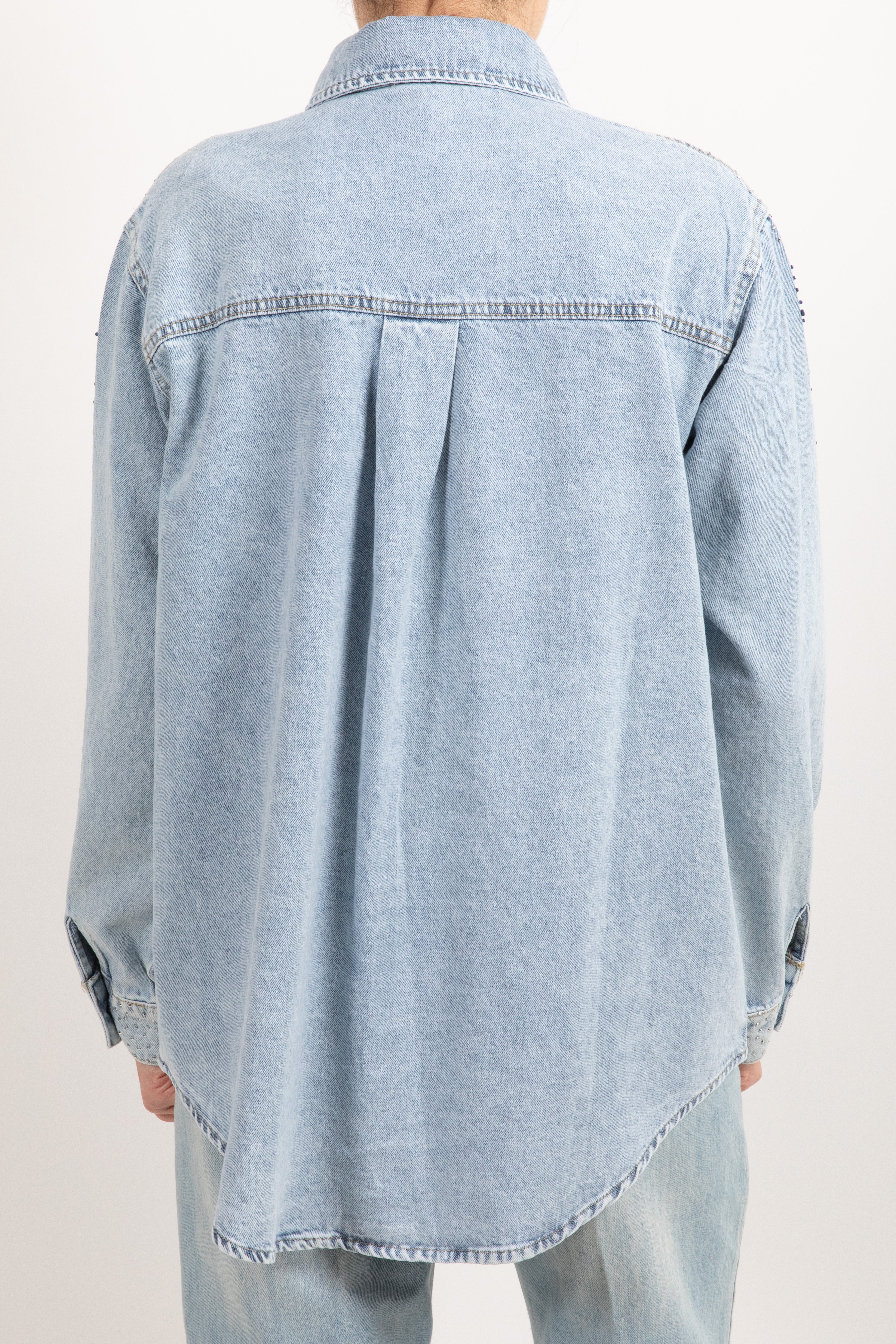 Giacca-camicia in jeans con strass Susy Mix