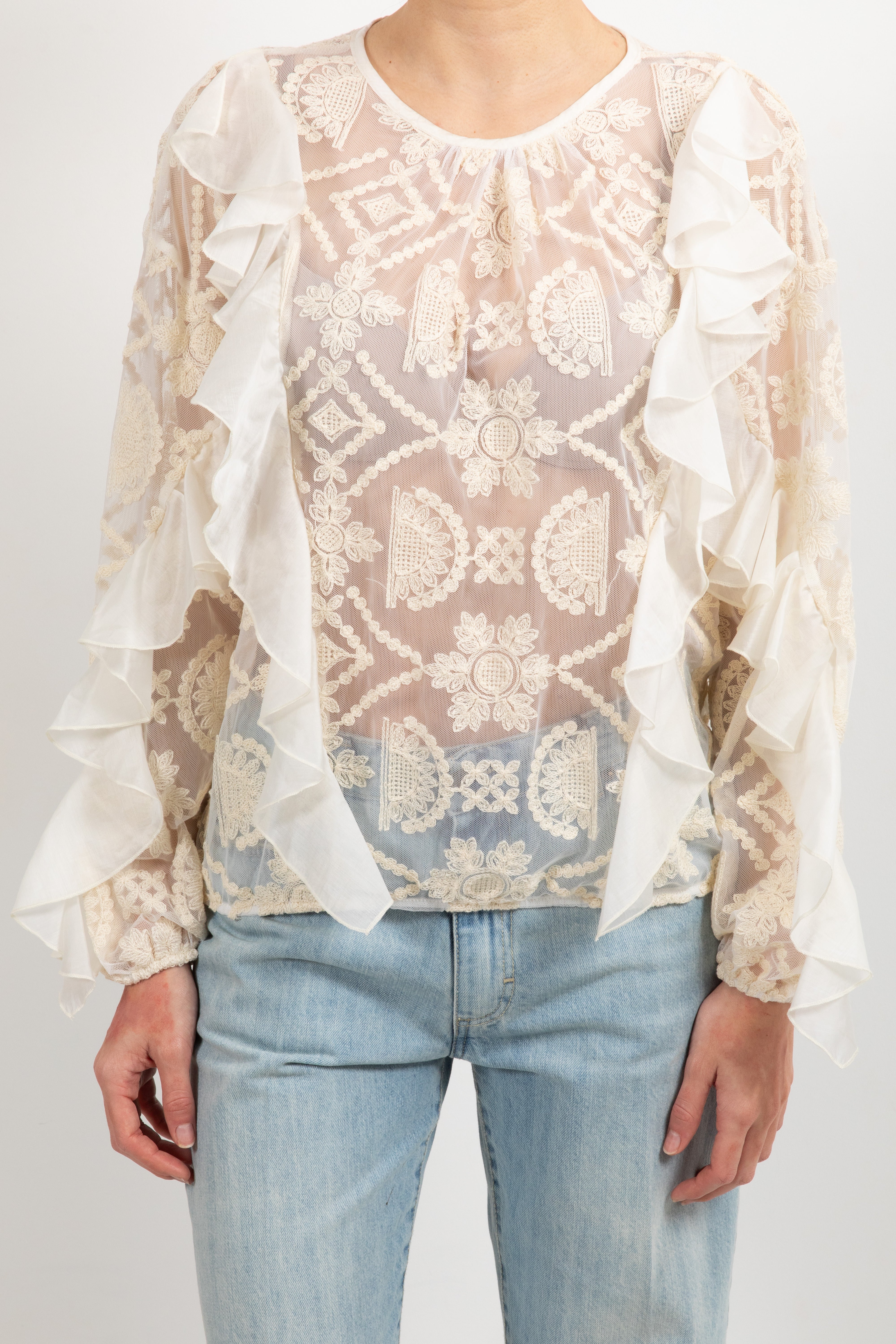 Blusa ricamata con rouches Susy Mix