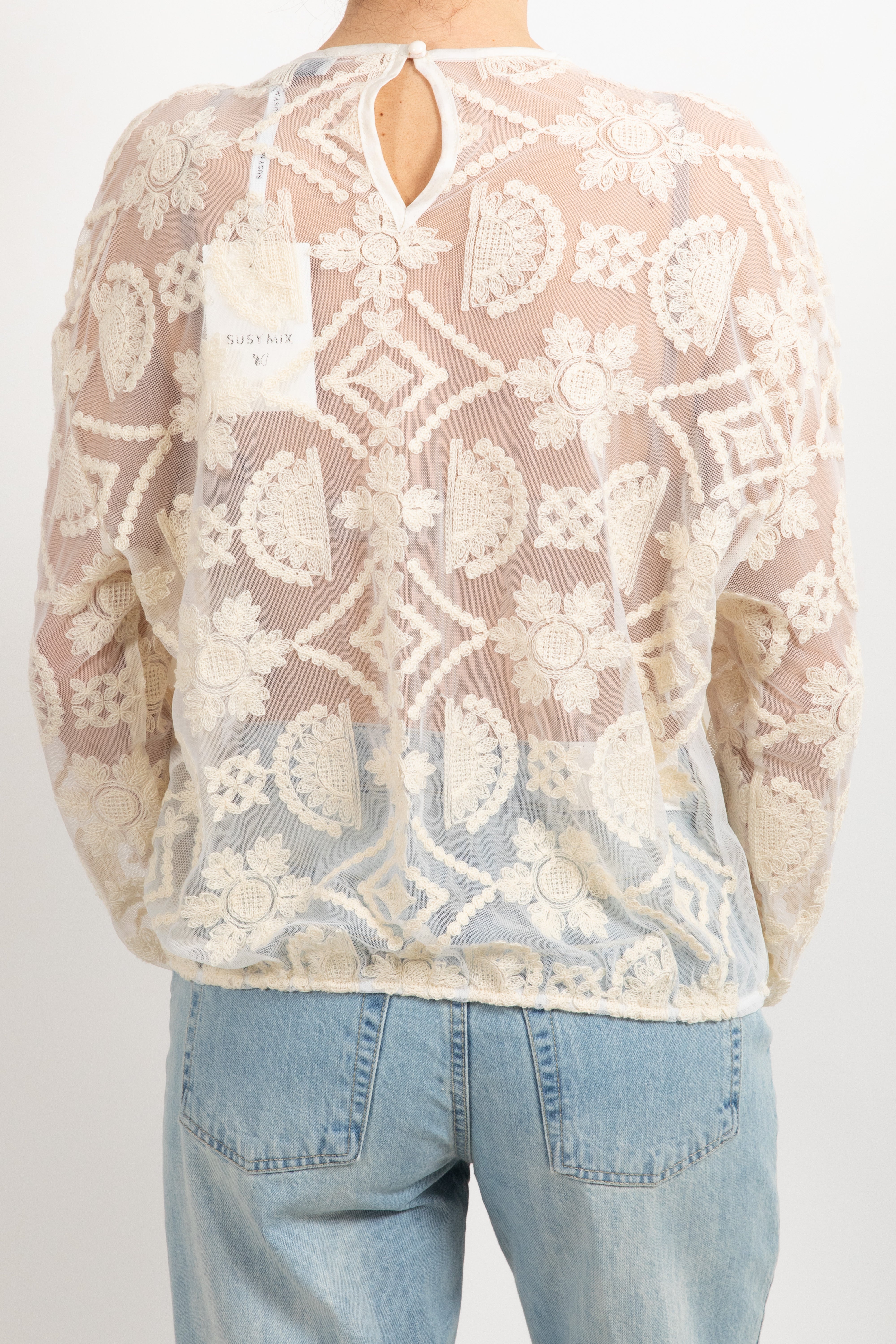 Blusa ricamata con rouches Susy Mix