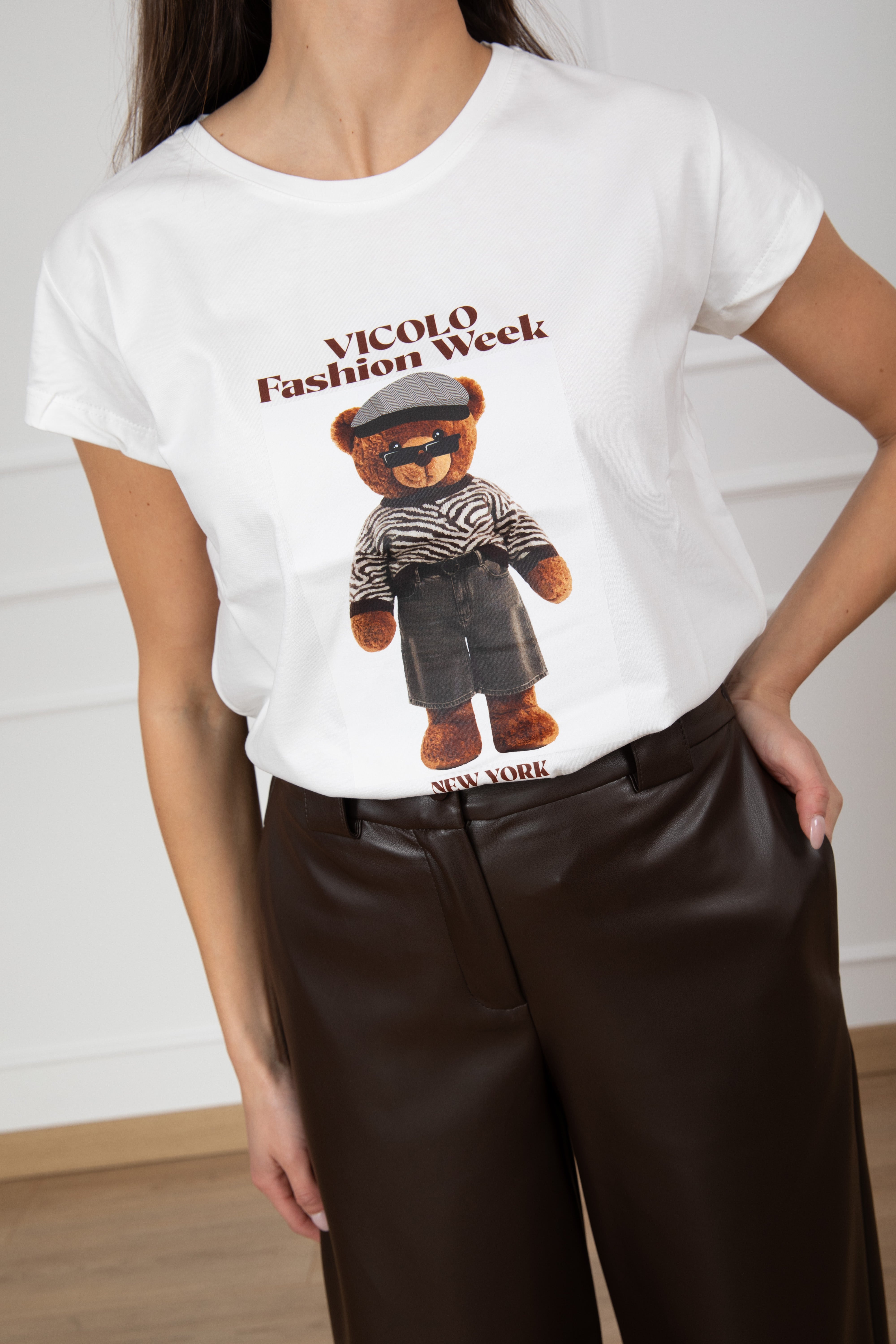 T-shirt "fashion week" teddy animalier ViCOLO